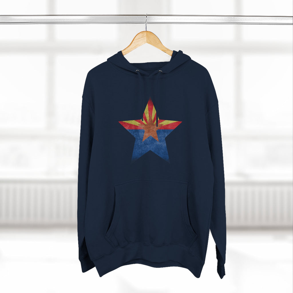 Coolidge AZ Fleece Hoodie: Arizona Star, Casa Grande Ruins