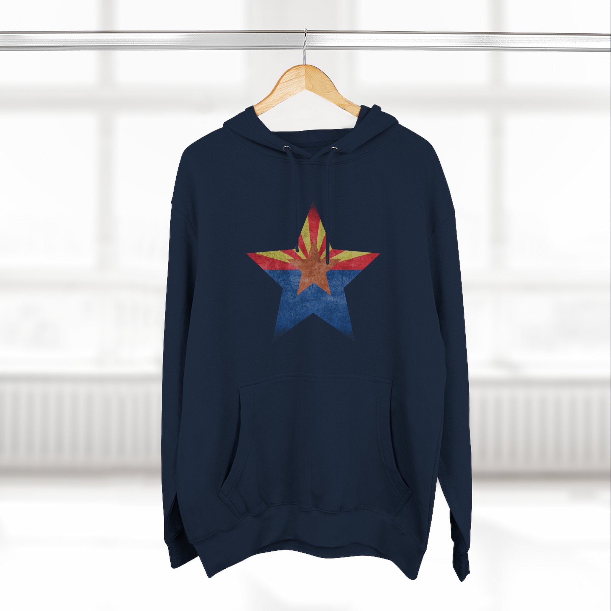 Coolidge AZ Fleece Hoodie: Arizona Star, Casa Grande Ruins