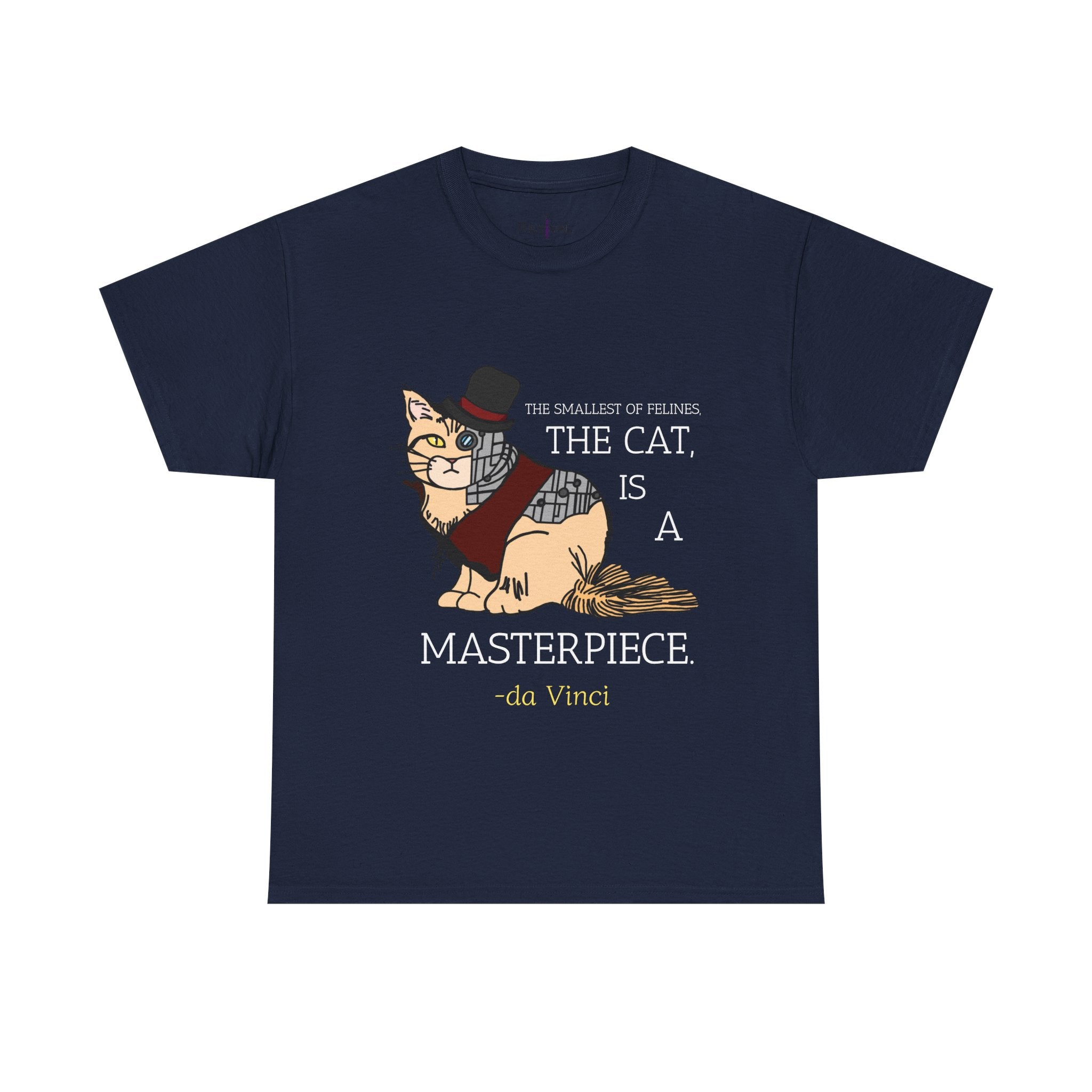 Steampunk Cyber Cat Graphic Tee, Unisex Cotton T-Shirt