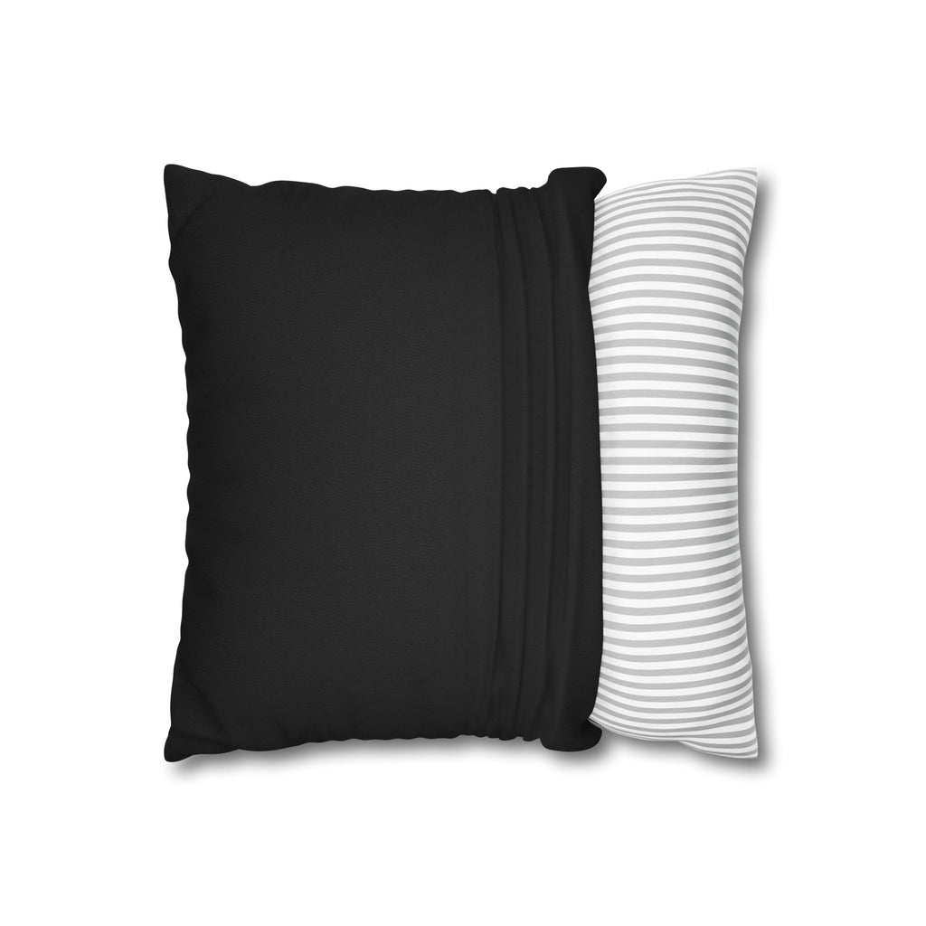 Botanical Witch & Cat Pillow: Black and White Faux Suede Decor