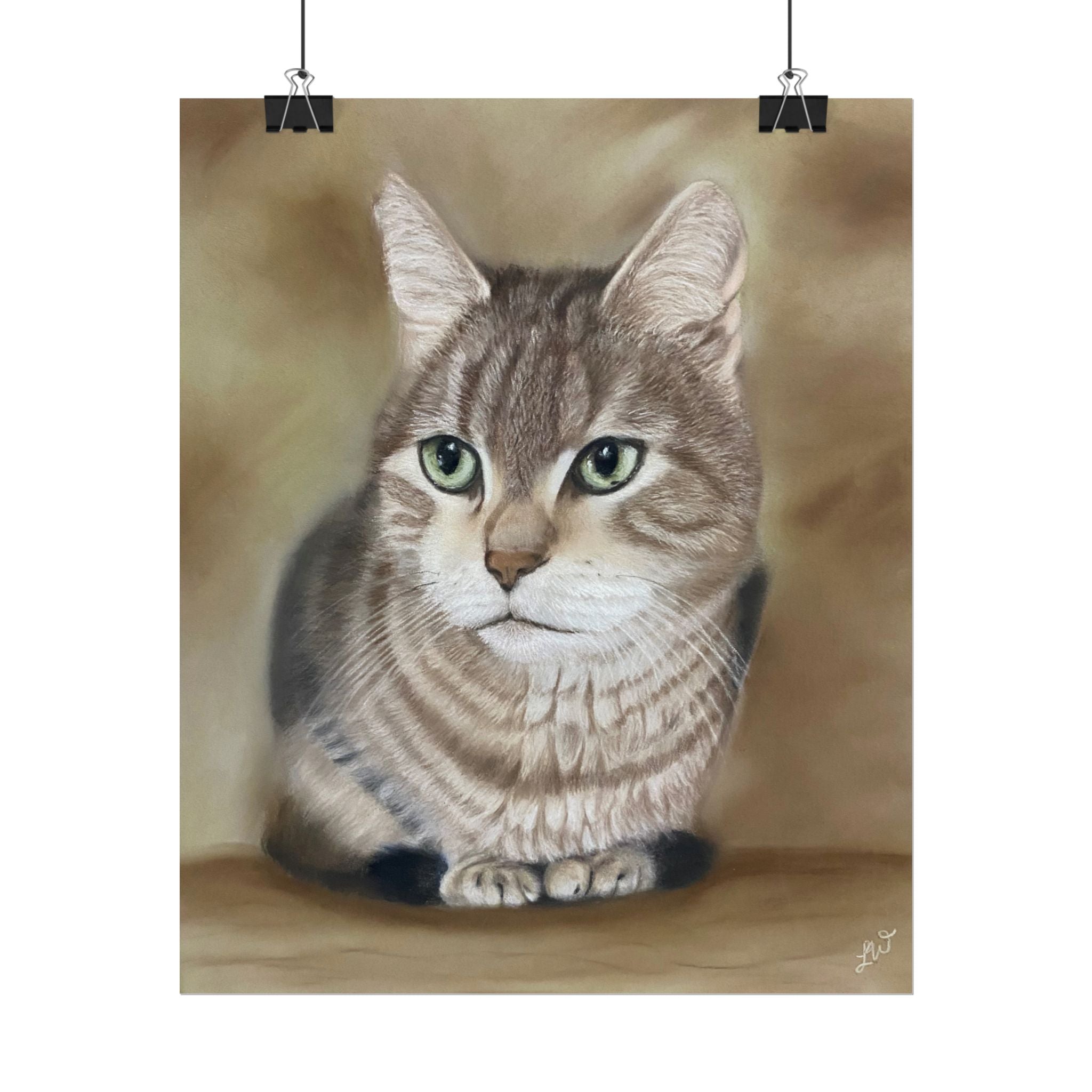 Charming Cat Portrait Rolled Posters | Cozy Home Decor, Unique Gift, Pet Lover Wall Art, Feline Art Print, Cat Themed Room