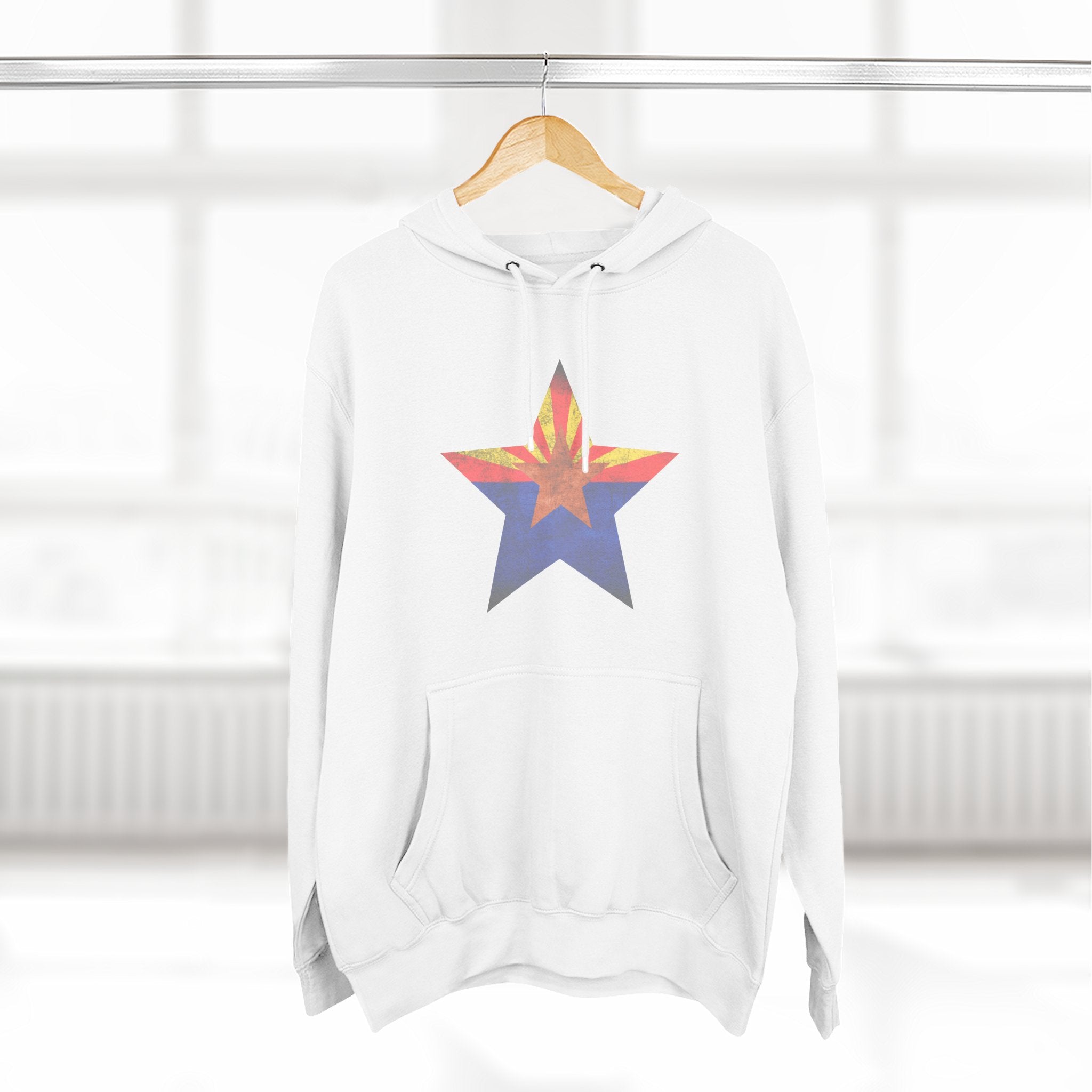 Coolidge AZ Fleece Hoodie: Arizona Star, Casa Grande Ruins