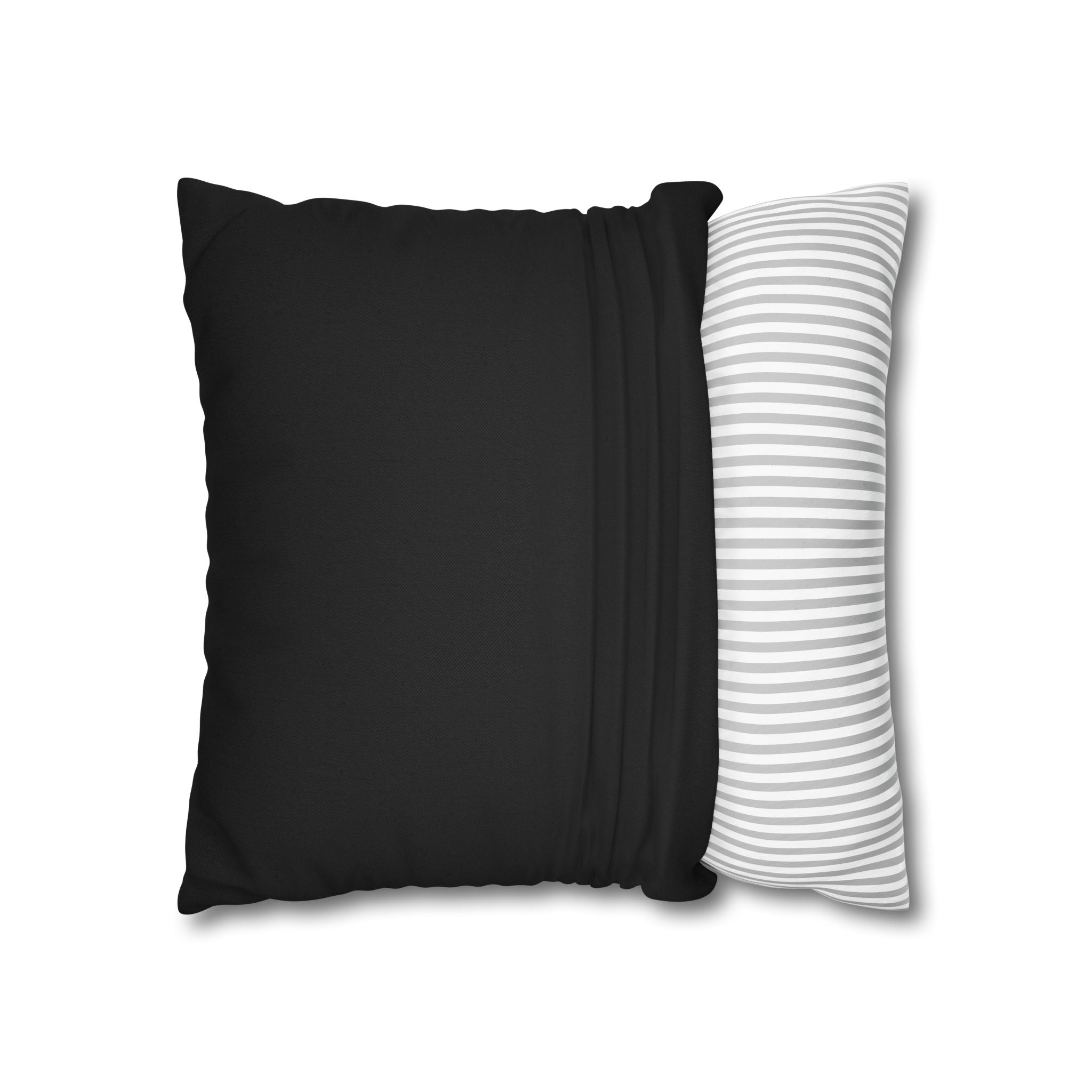 Botanical Witch & Cat Pillow: Black and White Faux Suede Decor