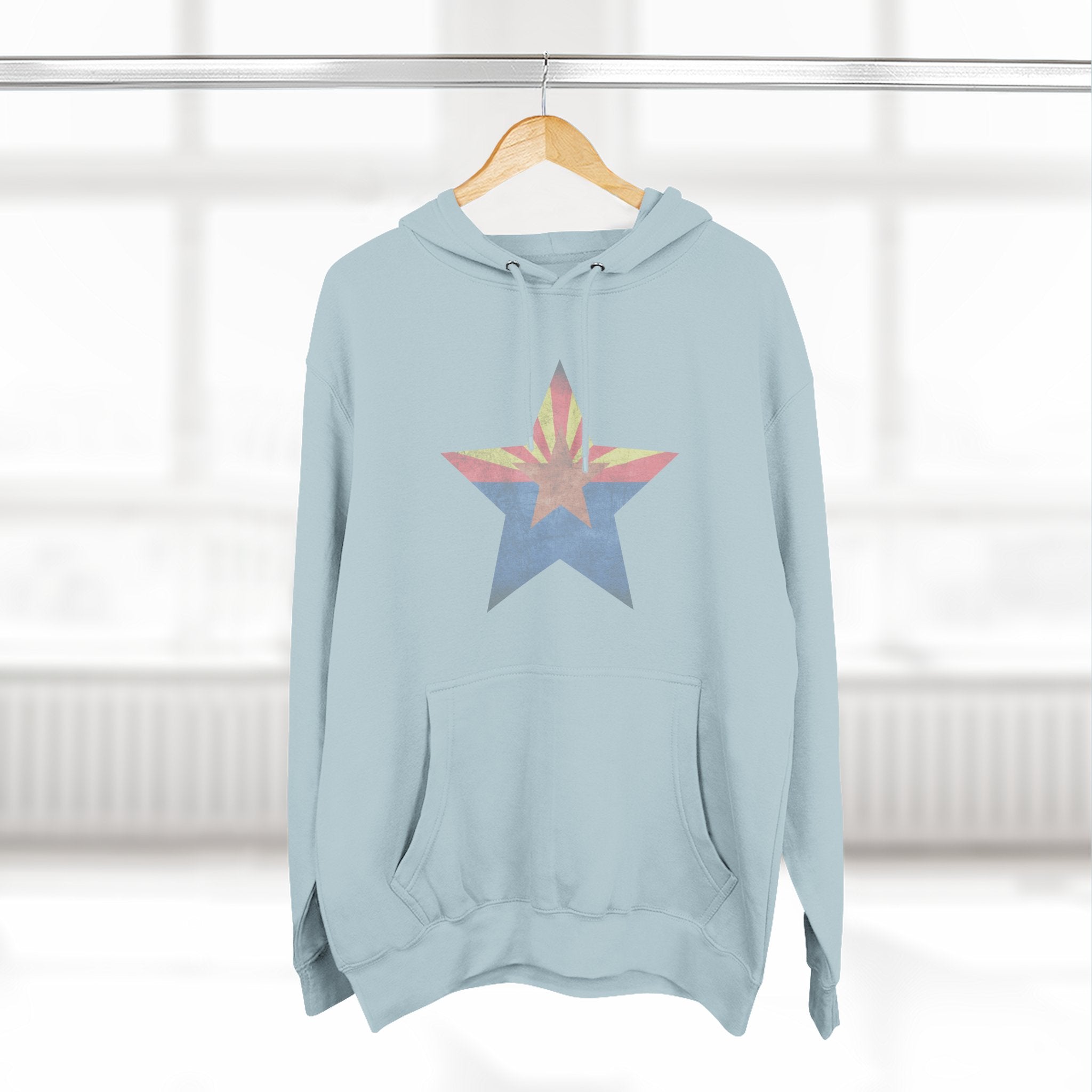 Coolidge AZ Fleece Hoodie: Arizona Star, Casa Grande Ruins