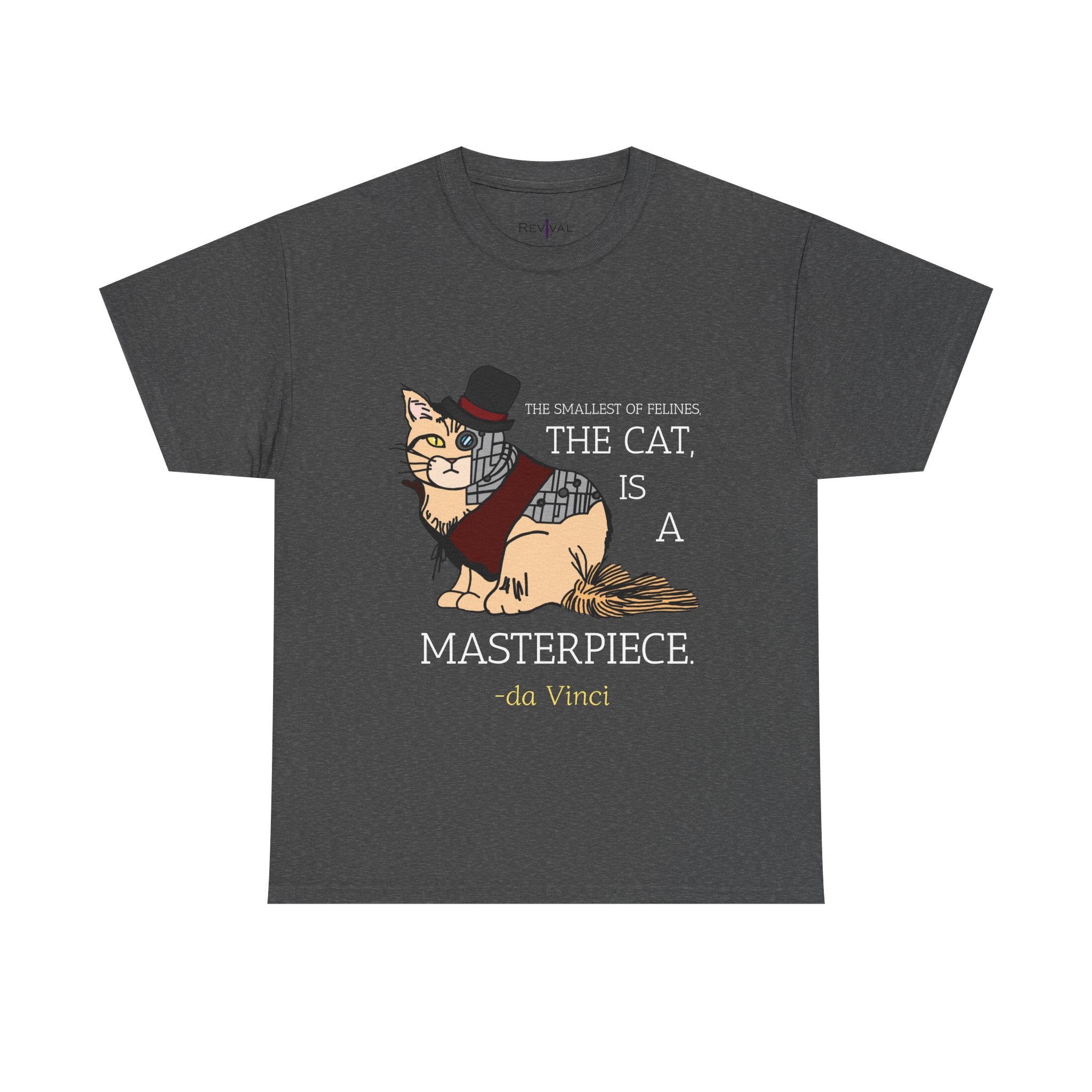Steampunk Cyber Cat Graphic Tee, Unisex Cotton T-Shirt