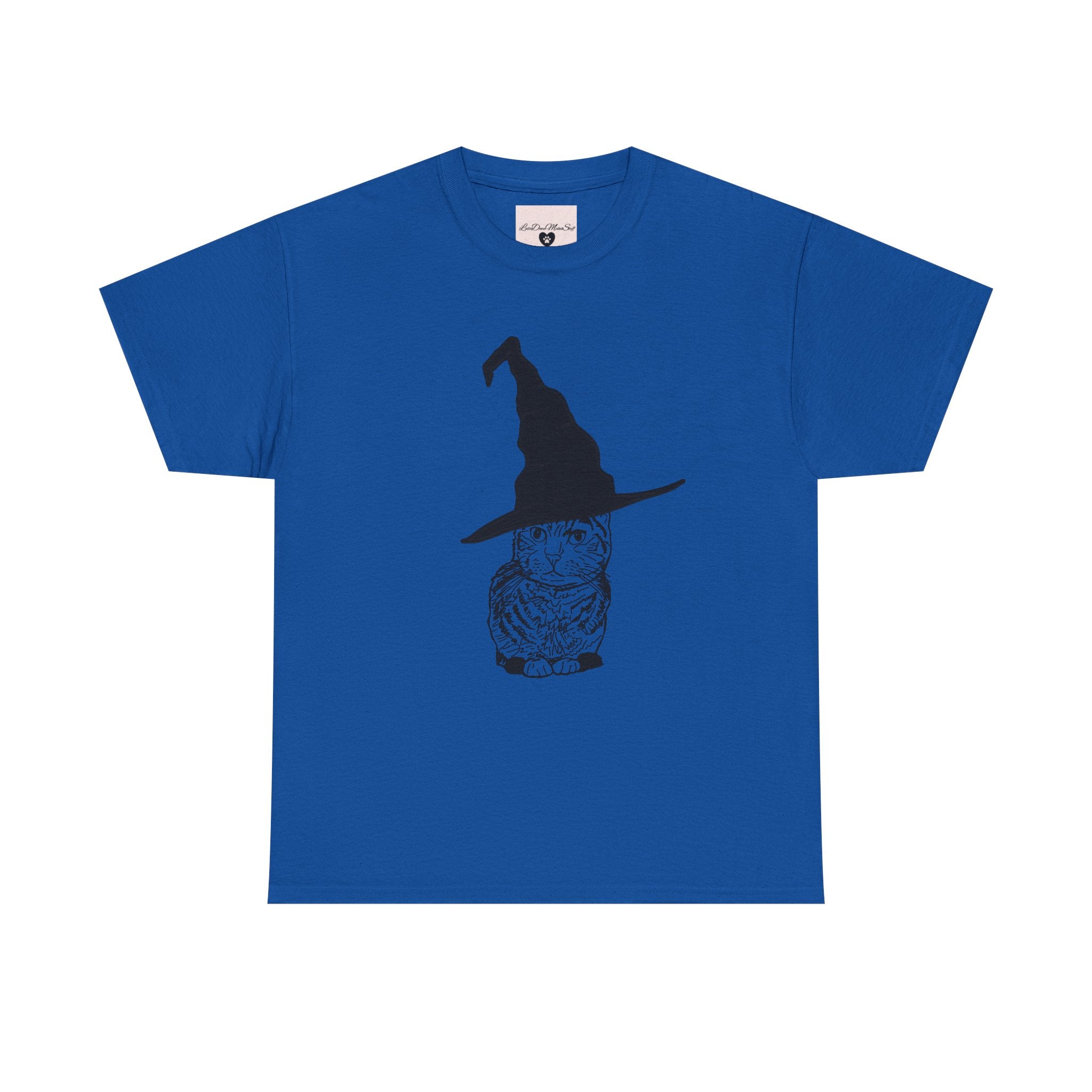 Cat Witch Hat Halloween Unisex Tee, Halloween Costume Shirt, Witch Cat Shirt, Wizard Cat T-Shirt, Cat Lover Gift, Halloween Tee