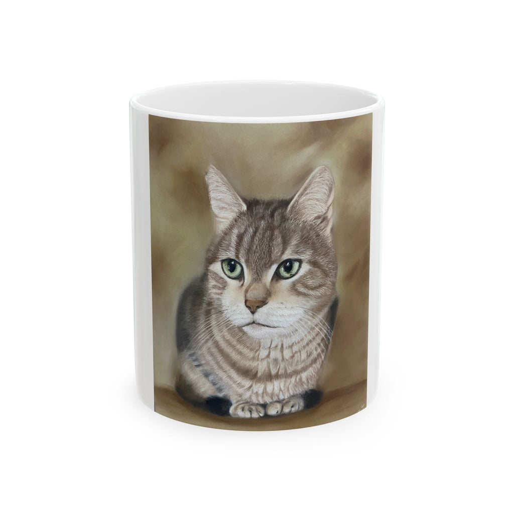 Whimsical Cat Ceramic Mug - Ideal Gift for Cat Lovers, Cozy Coffee Mug, Cute Pet Artwork, Coffee Lovers, Cat-Themed Gift