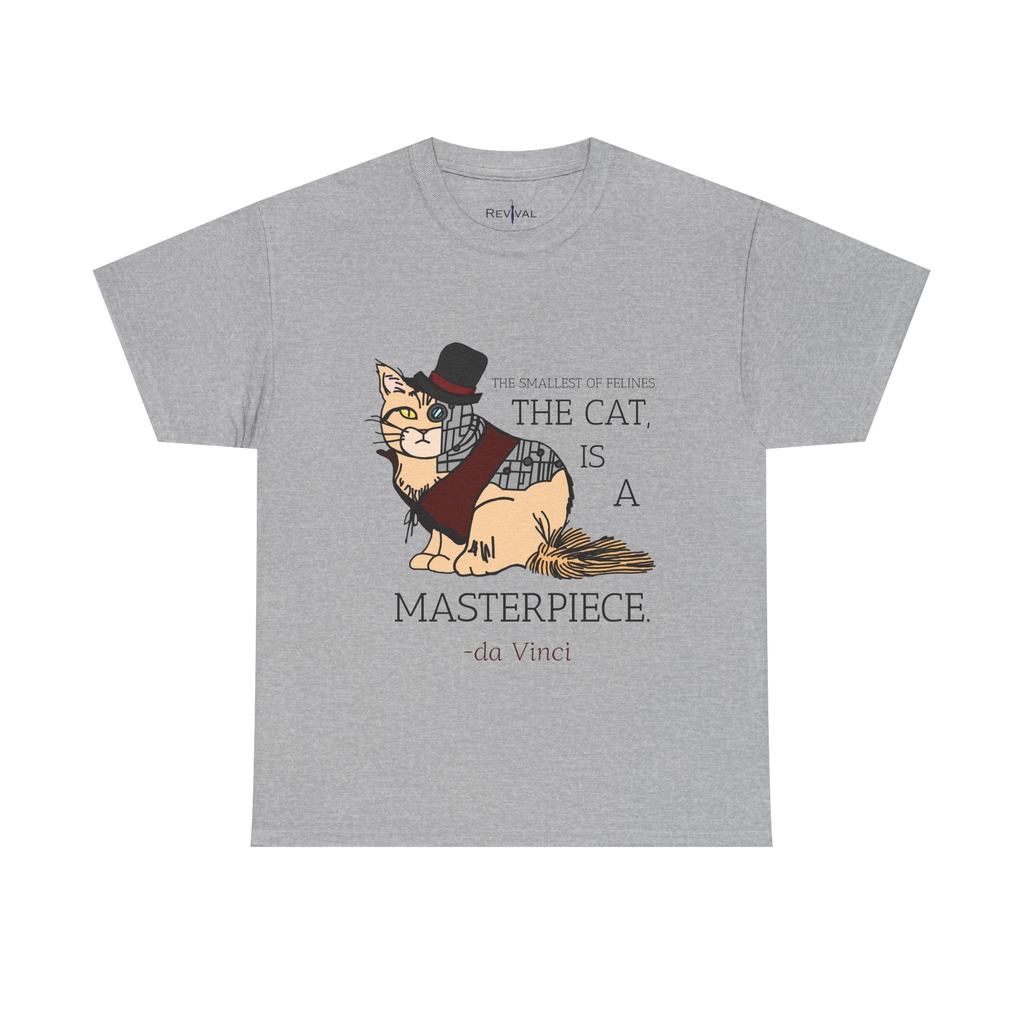 Steampunk Cyber Cat Graphic Tee, Unisex Cotton T-Shirt