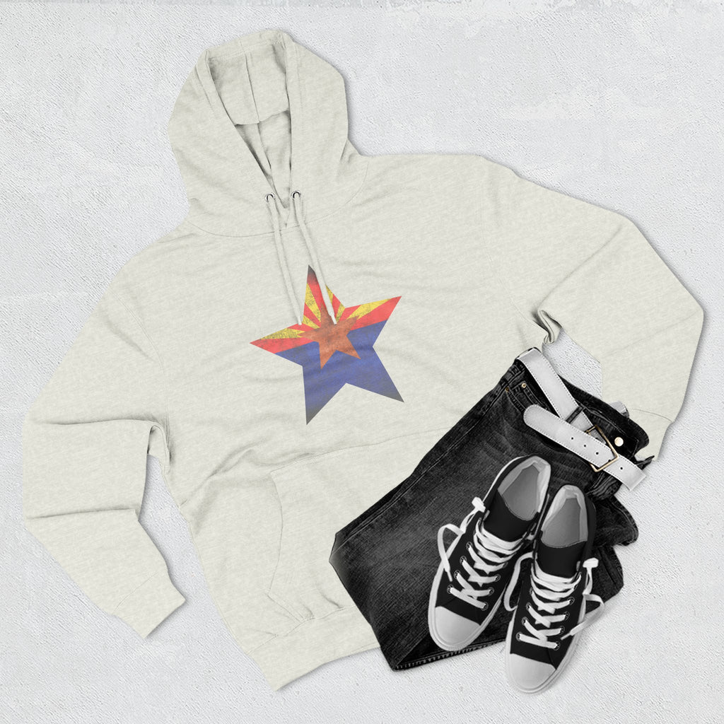 Coolidge AZ Fleece Hoodie: Arizona Star, Casa Grande Ruins