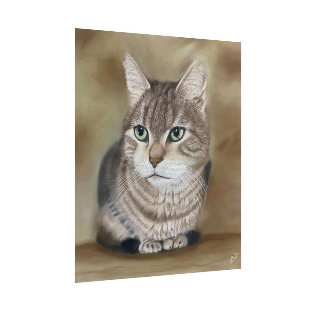 Charming Cat Portrait Rolled Posters | Cozy Home Decor, Unique Gift, Pet Lover Wall Art, Feline Art Print, Cat Themed Room