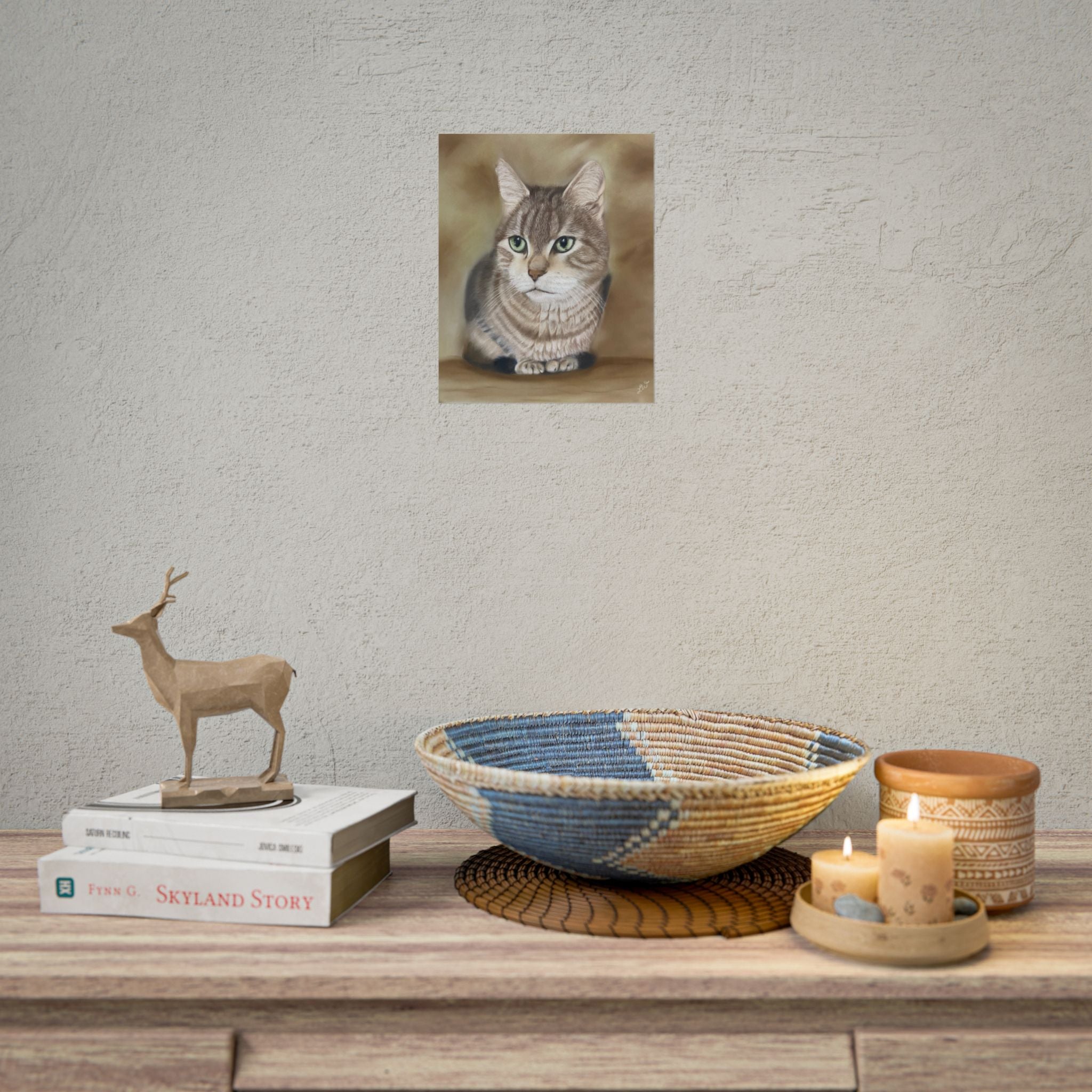 Charming Cat Portrait Rolled Posters | Cozy Home Decor, Unique Gift, Pet Lover Wall Art, Feline Art Print, Cat Themed Room