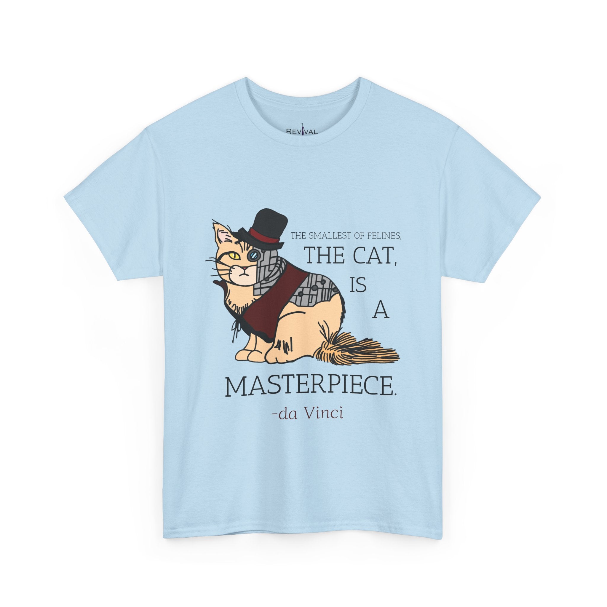 Steampunk Cyber Cat Graphic Tee, Unisex Cotton T-Shirt