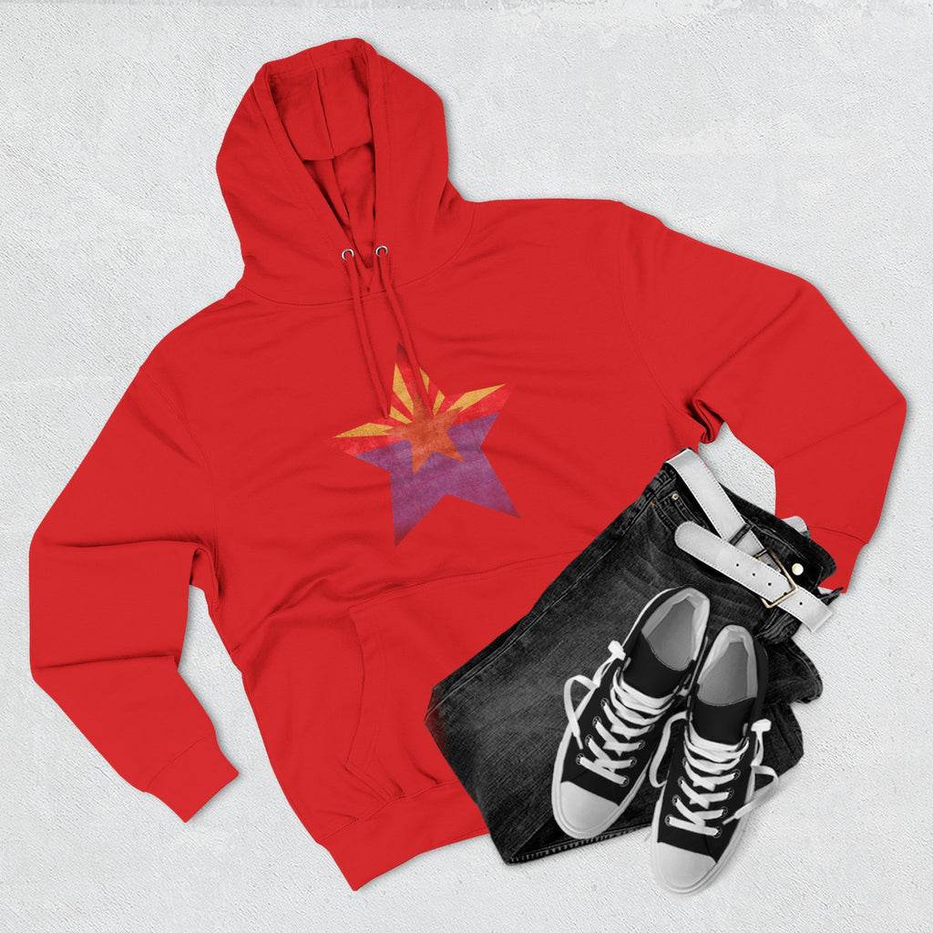 Coolidge AZ Fleece Hoodie: Arizona Star, Casa Grande Ruins