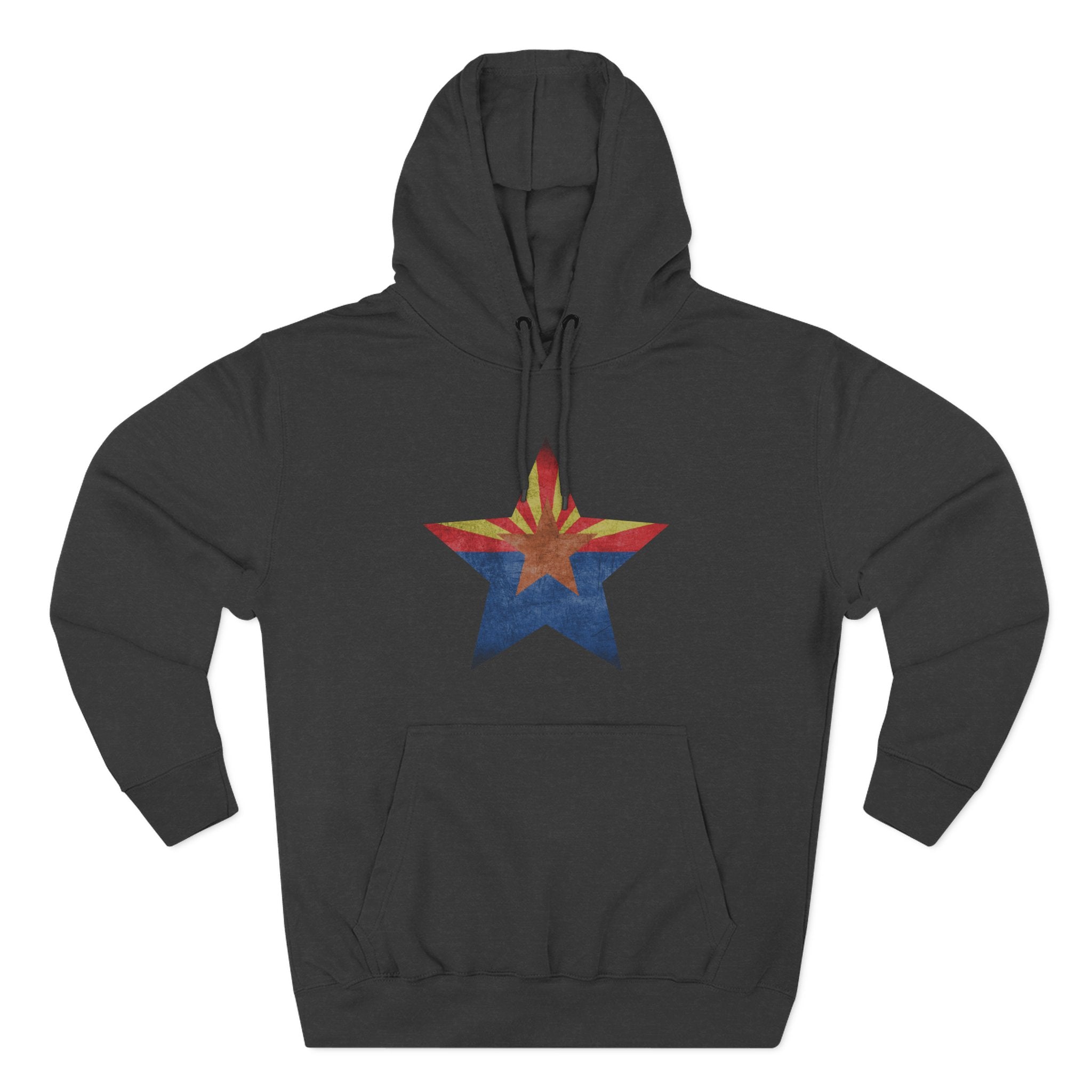 Coolidge AZ Fleece Hoodie: Arizona Star, Casa Grande Ruins