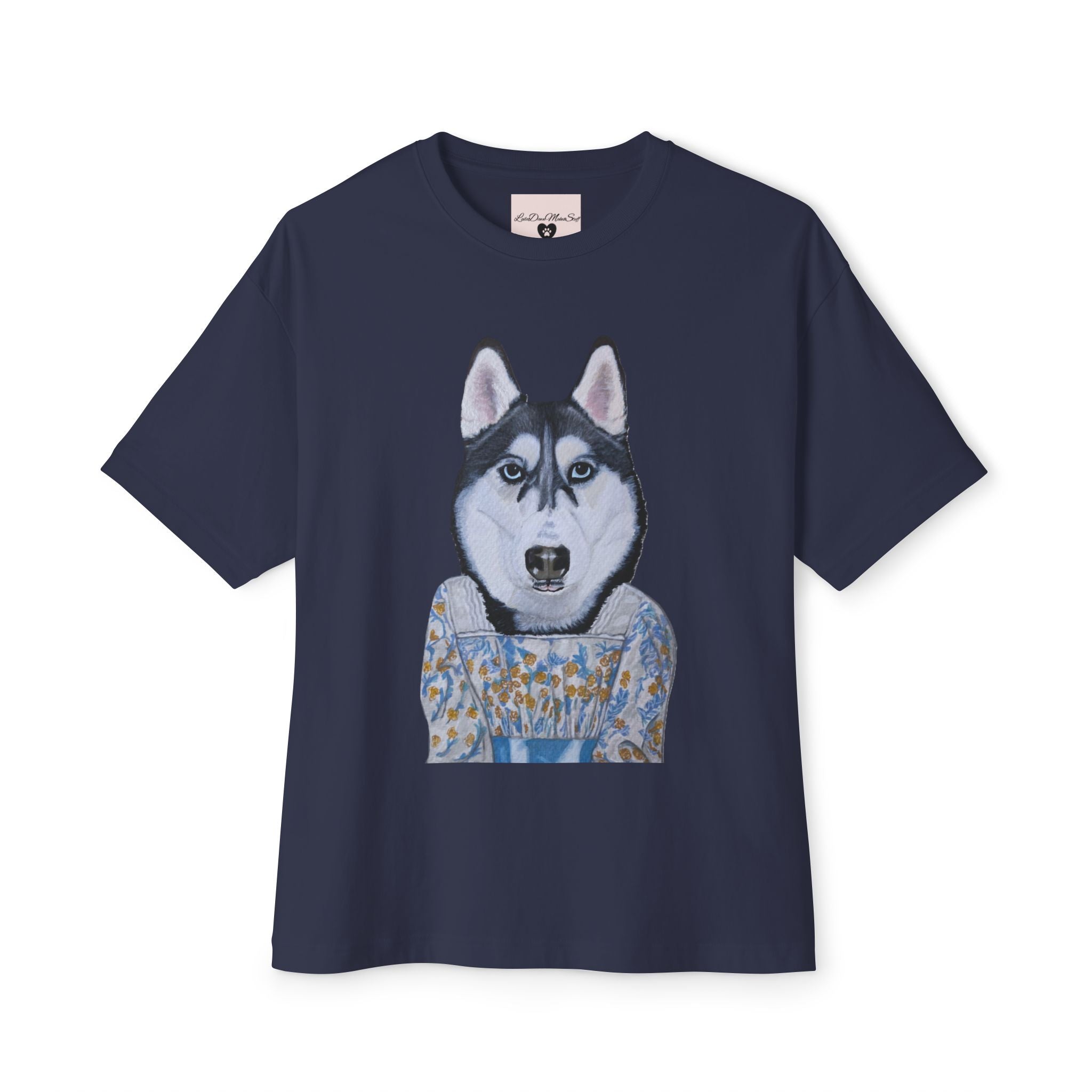 Husky Wearing Jane Austen Style Dress Graphic Tee | Unisex Oversized Tee | Dog Lover Gift | Casual Wear