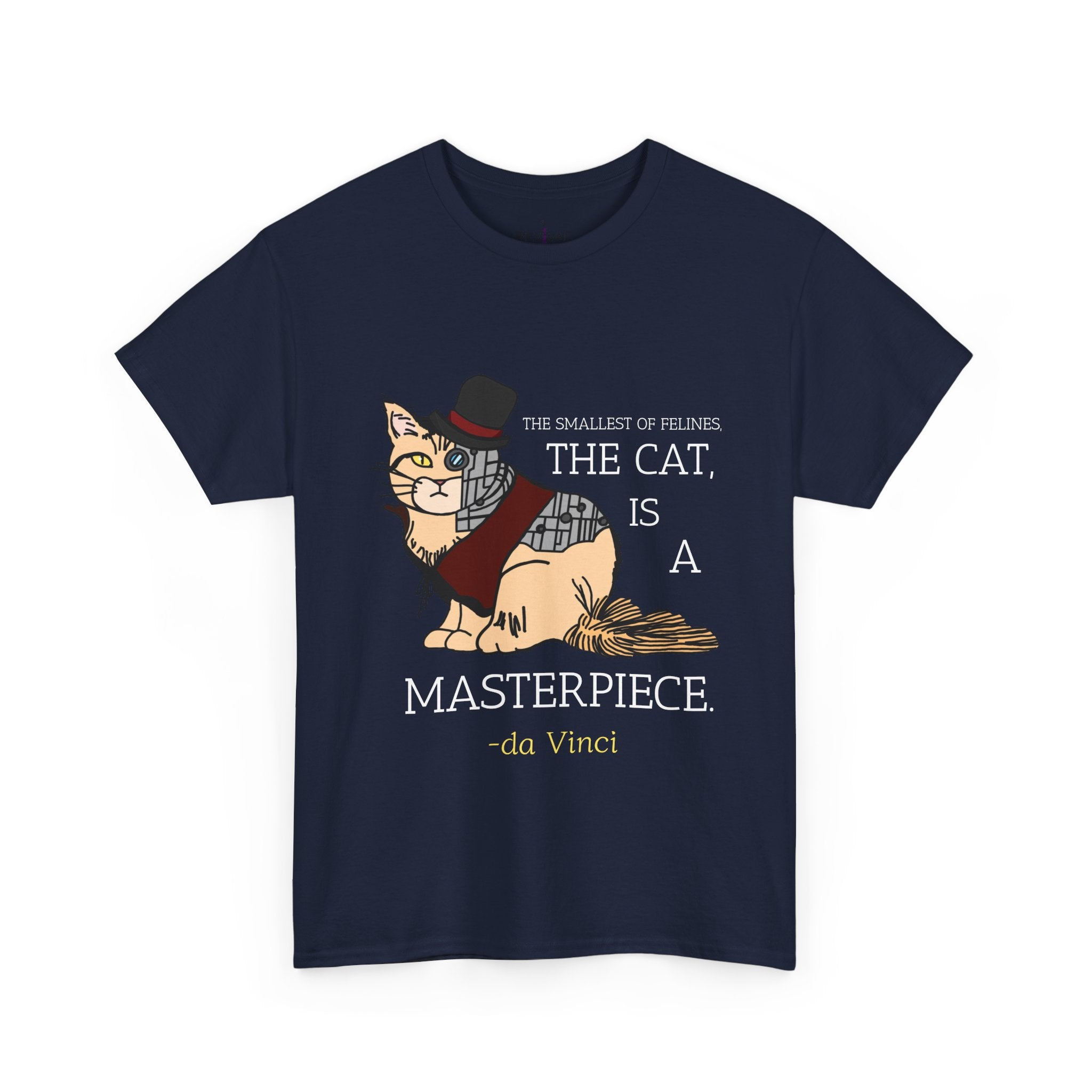 Steampunk Cyber Cat Graphic Tee, Unisex Cotton T-Shirt