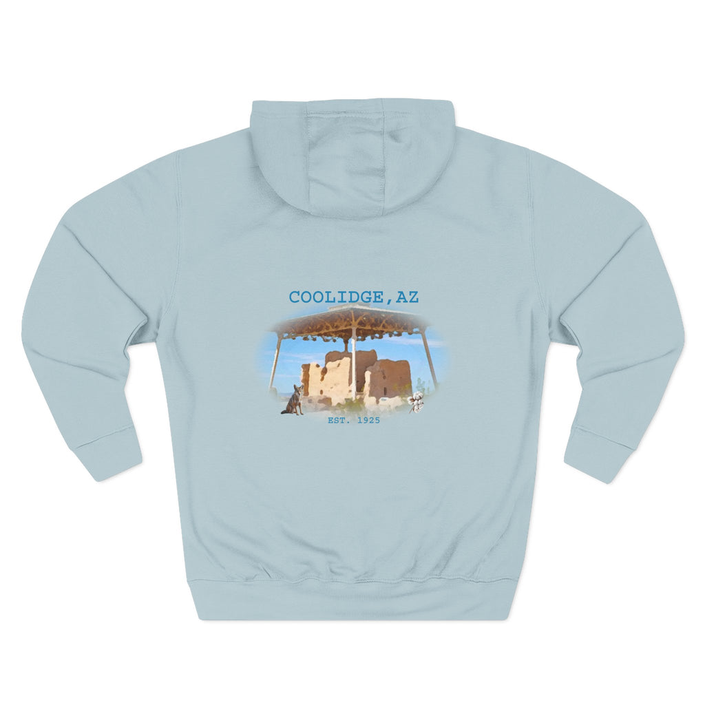 Coolidge AZ Fleece Hoodie: Arizona Star, Casa Grande Ruins