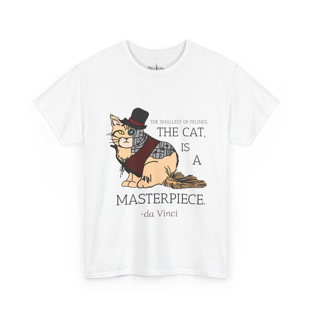Steampunk Cyber Cat Graphic Tee, Unisex Cotton T-Shirt