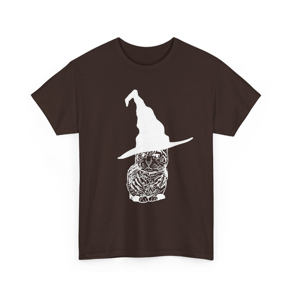 Cat Witch Hat Halloween Unisex Tee, Halloween Costume Shirt, Witch Cat Shirt, Wizard Cat T-Shirt, Cat Lover Gift, Halloween Tee