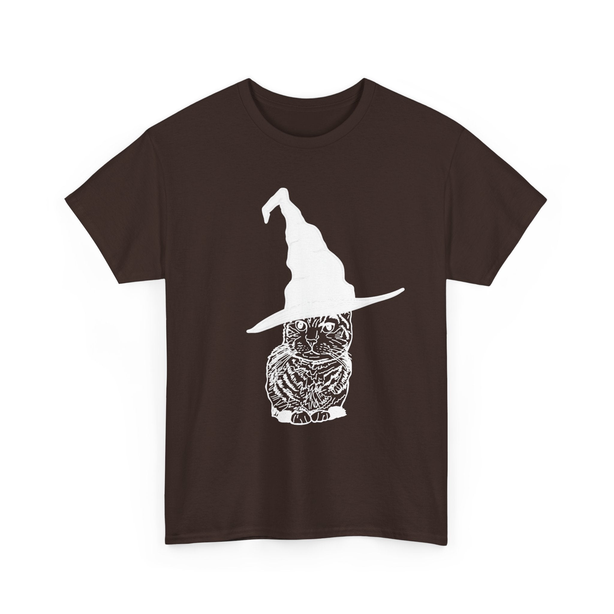 Cat Witch Hat Halloween Unisex Tee, Halloween Costume Shirt, Witch Cat Shirt, Wizard Cat T-Shirt, Cat Lover Gift, Halloween Tee