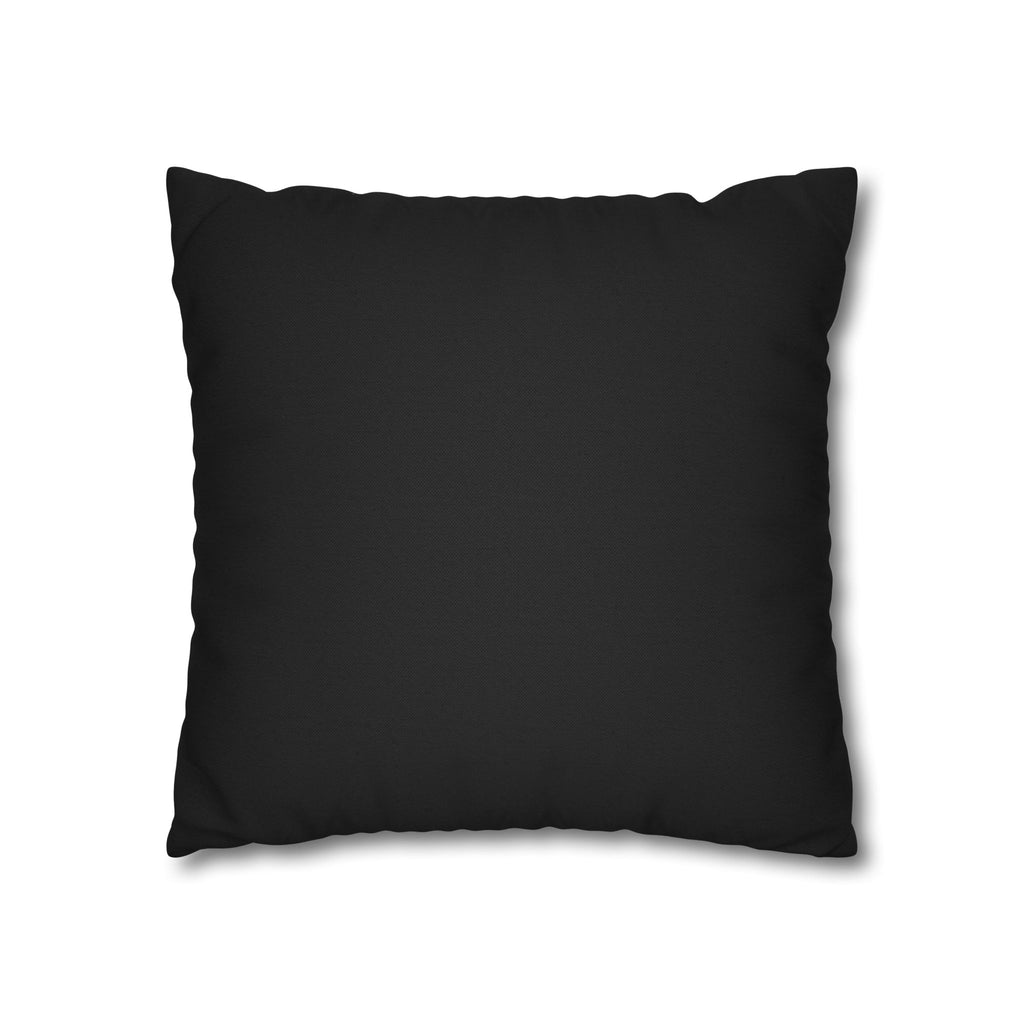 Botanical Witch & Cat Pillow: Black and White Faux Suede Decor