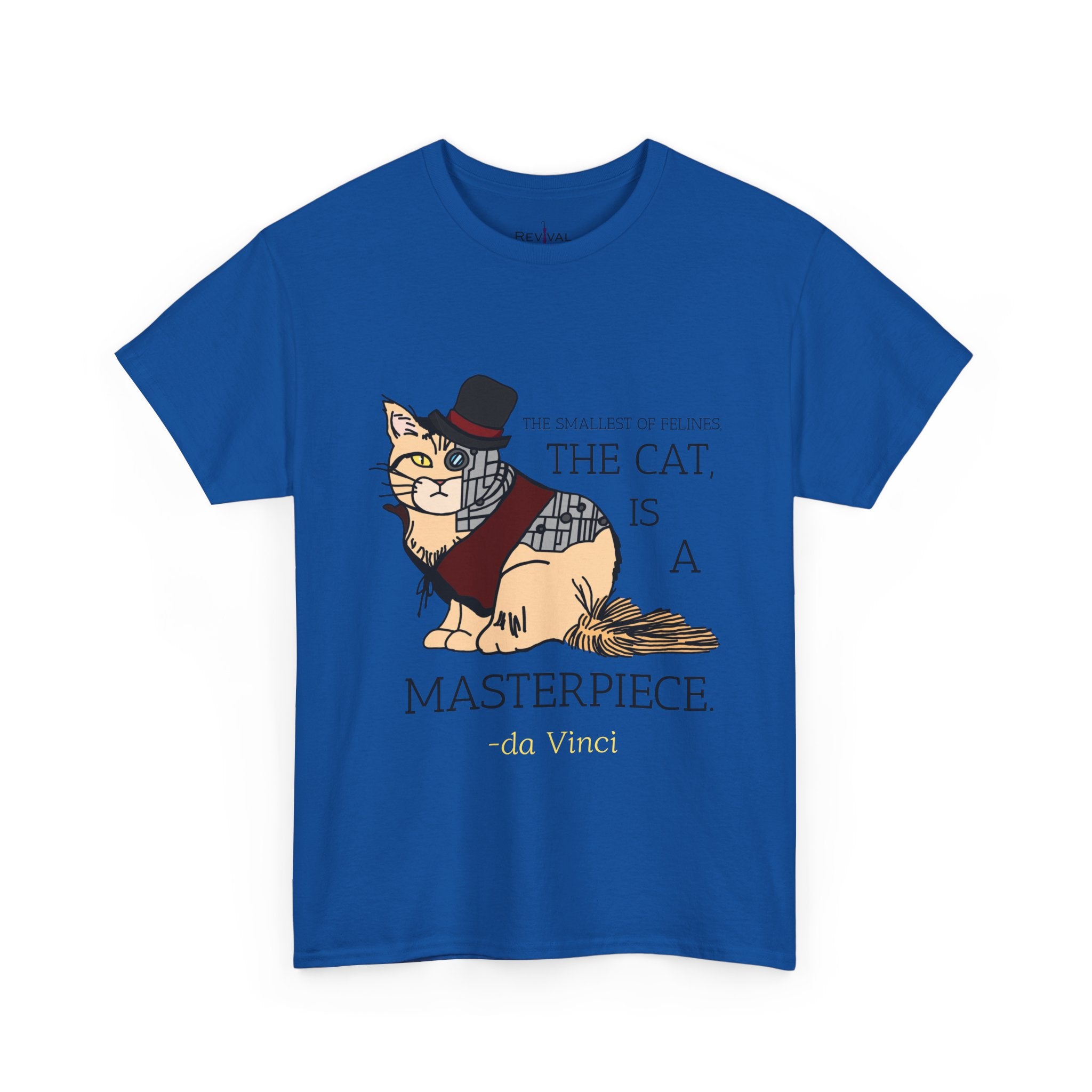 Steampunk Cyber Cat Graphic Tee, Unisex Cotton T-Shirt