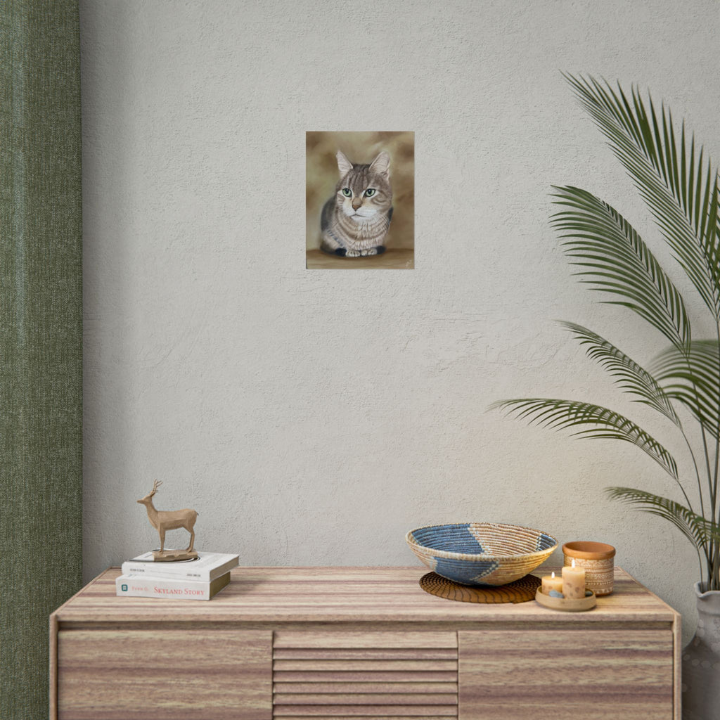 Charming Cat Portrait Rolled Posters | Cozy Home Decor, Unique Gift, Pet Lover Wall Art, Feline Art Print, Cat Themed Room