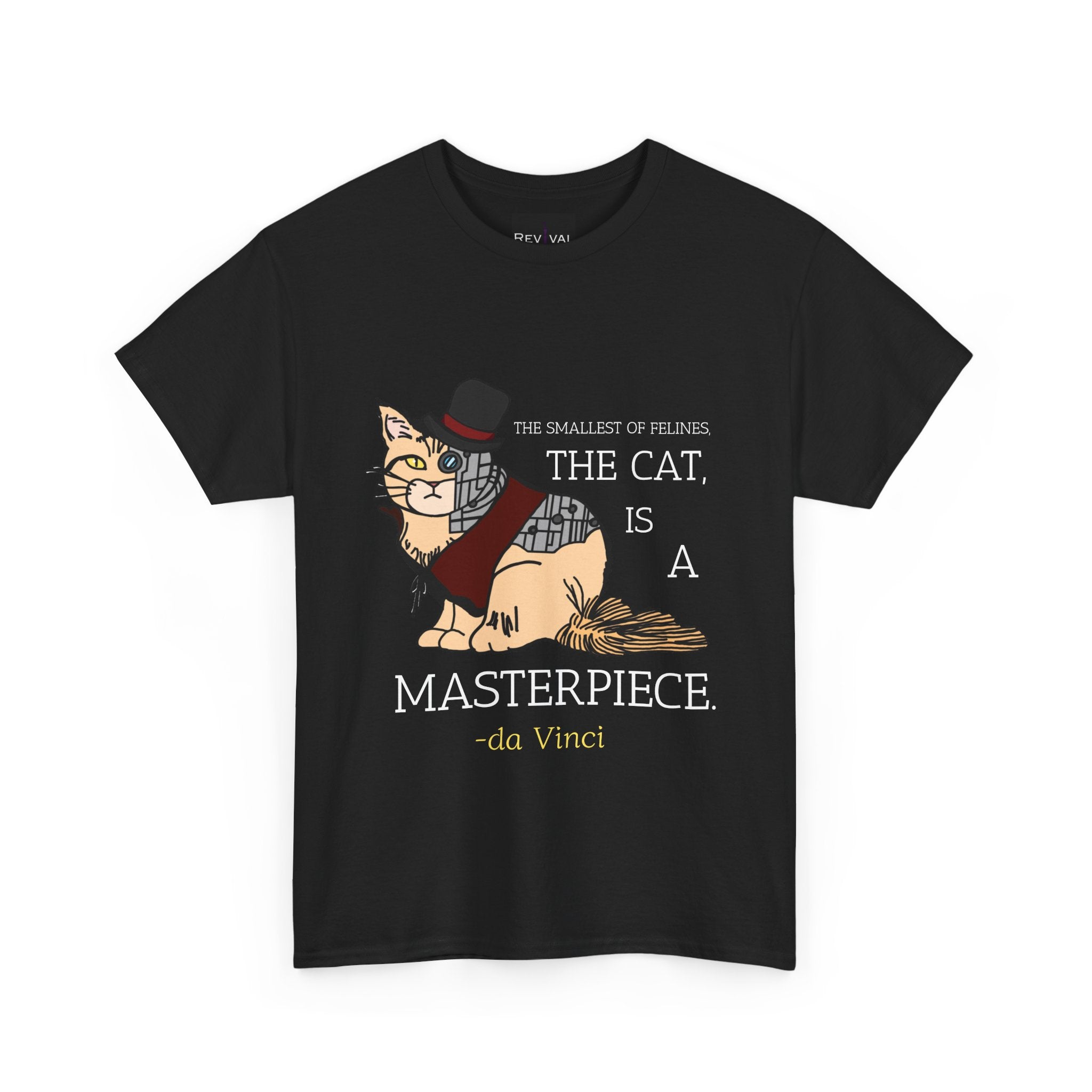 Steampunk Cyber Cat Graphic Tee, Unisex Cotton T-Shirt