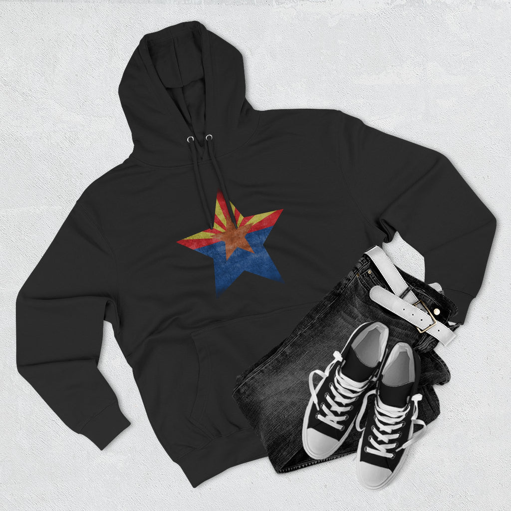 Coolidge AZ Fleece Hoodie: Arizona Star, Casa Grande Ruins