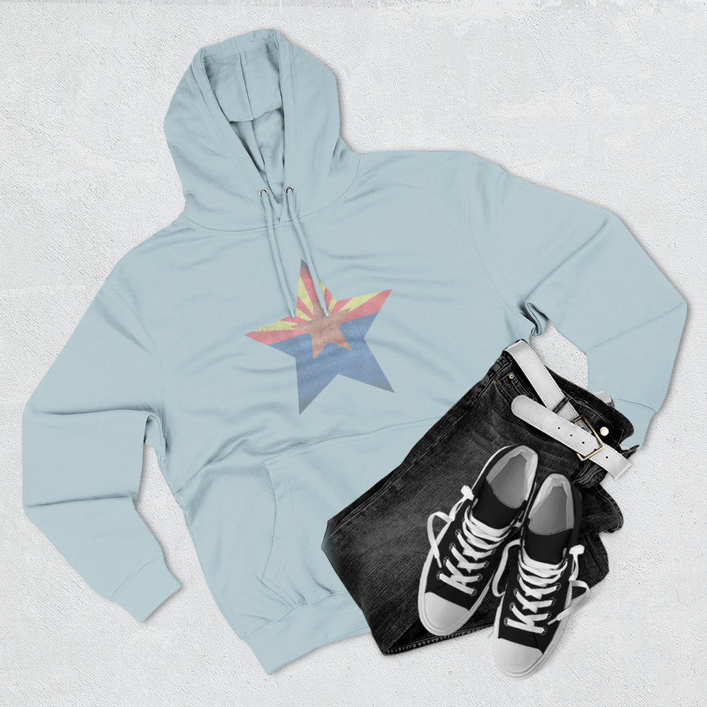 Coolidge AZ Fleece Hoodie: Arizona Star, Casa Grande Ruins