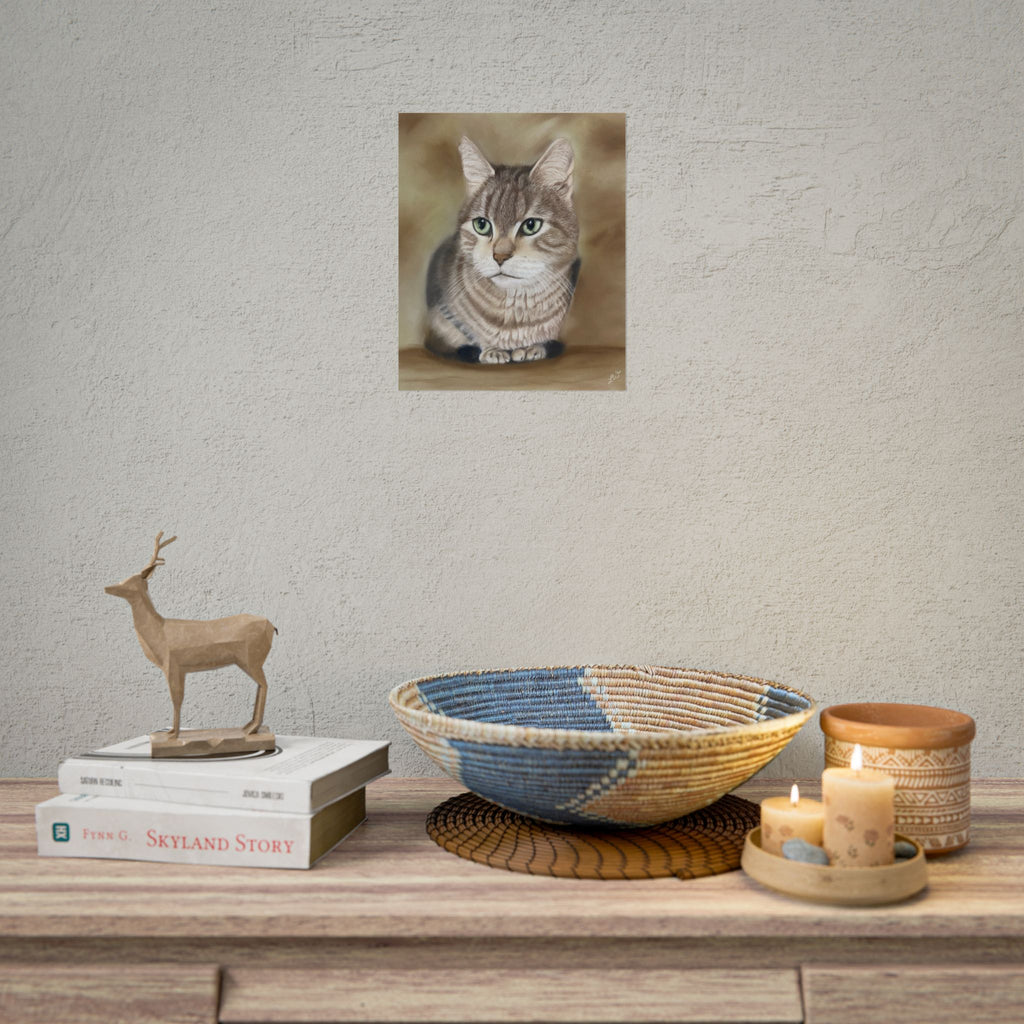 Charming Cat Portrait Rolled Posters | Cozy Home Decor, Unique Gift, Pet Lover Wall Art, Feline Art Print, Cat Themed Room