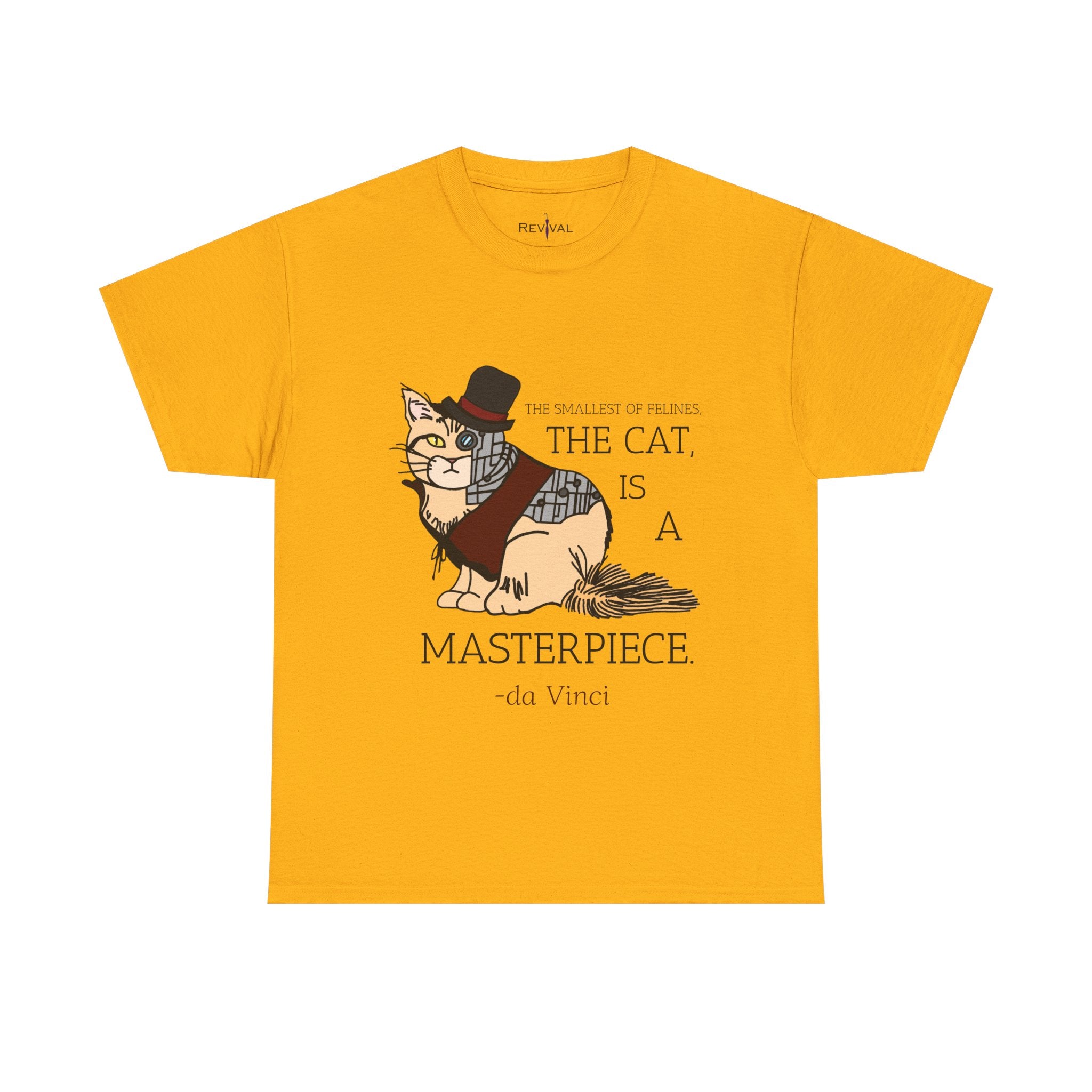 Steampunk Cyber Cat Graphic Tee, Unisex Cotton T-Shirt