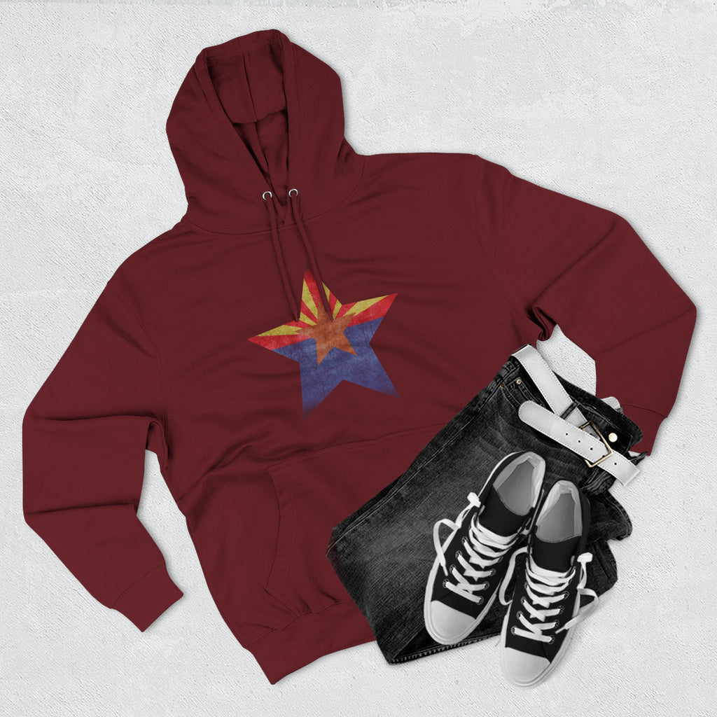 Coolidge AZ Fleece Hoodie: Arizona Star, Casa Grande Ruins