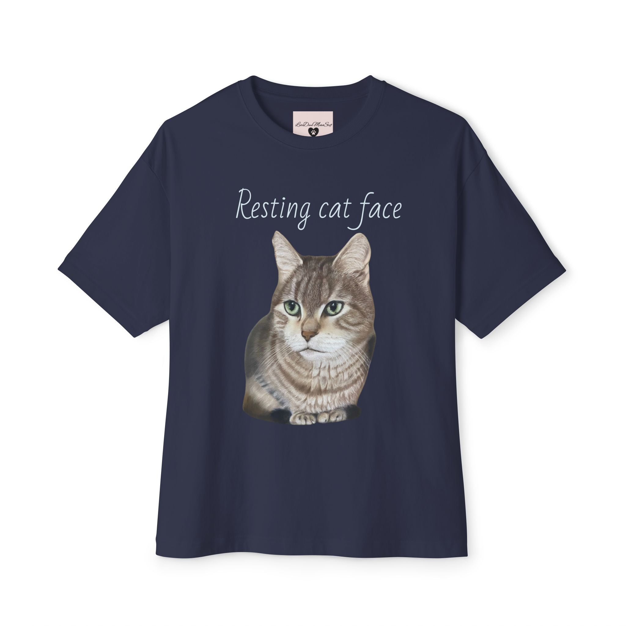Resting Cat Face Oversized Tee, Unisex Cat Lover Shirt, Funny Pet T-Shirt, Gift for Cat Lovers, Casual Streetwear