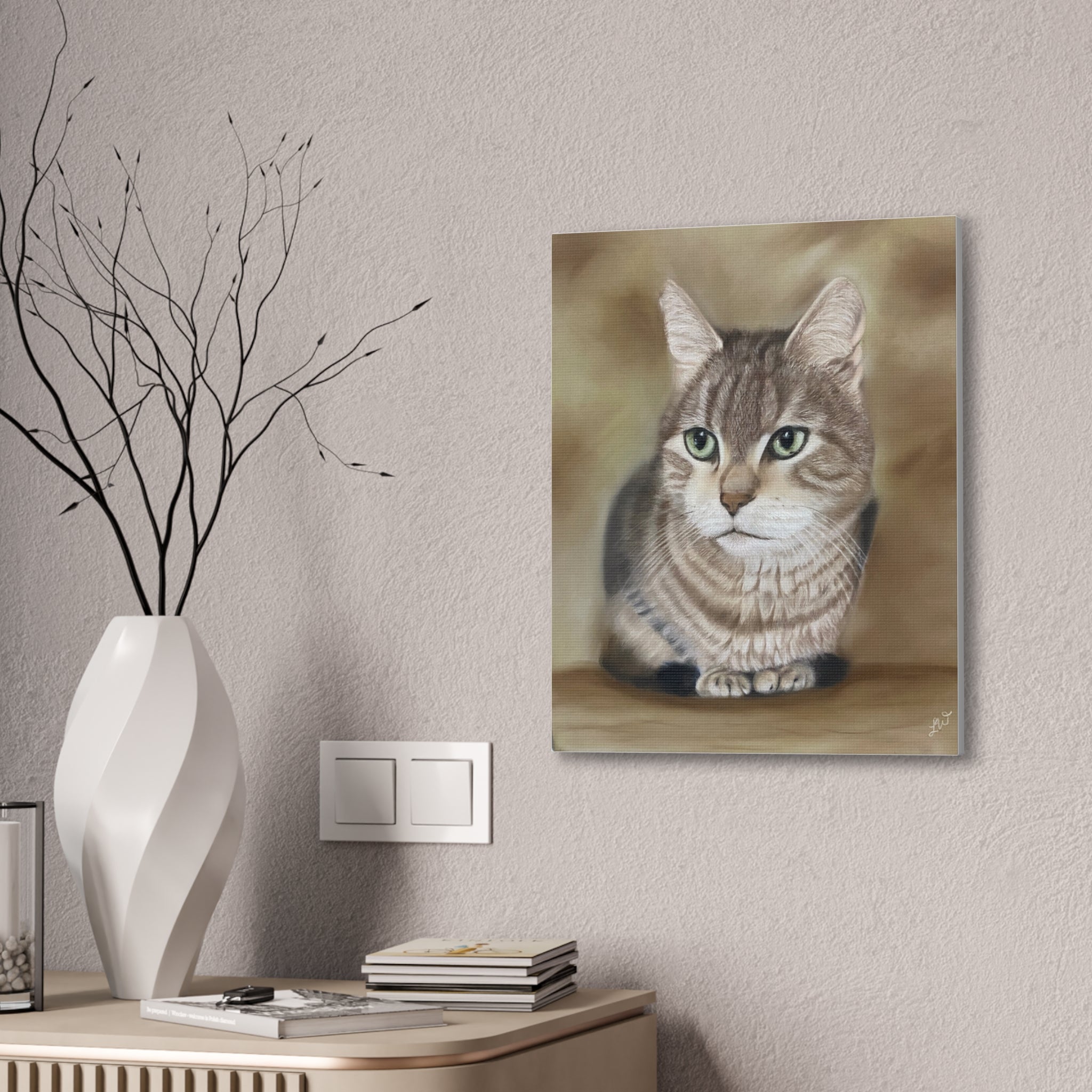 Canvas Print, Bengal Cat Pastel Pet Portrait, Wall Art Decor, Home Decor, Animal Lover Gift, Cat Lover Gift, Cat Wall Hanging, Cat Wall
