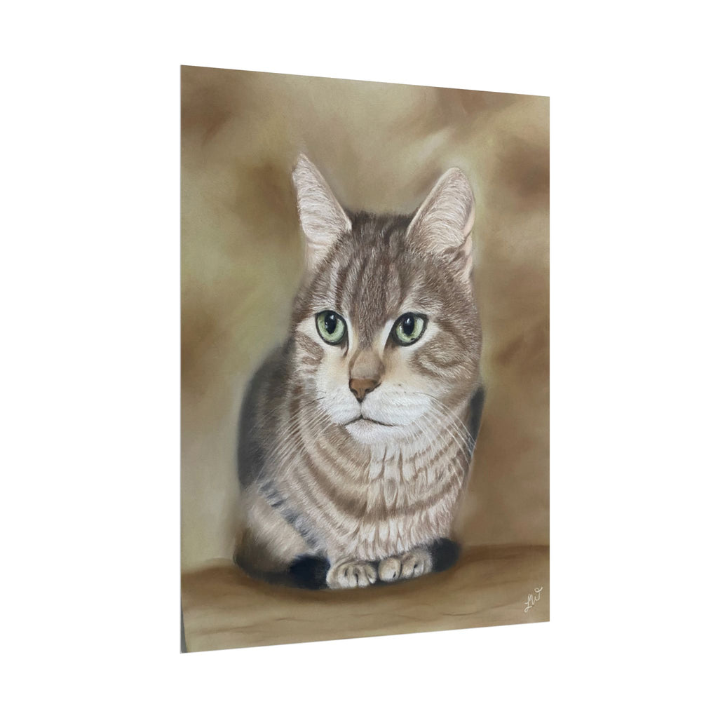 Charming Cat Portrait Rolled Posters | Cozy Home Decor, Unique Gift, Pet Lover Wall Art, Feline Art Print, Cat Themed Room