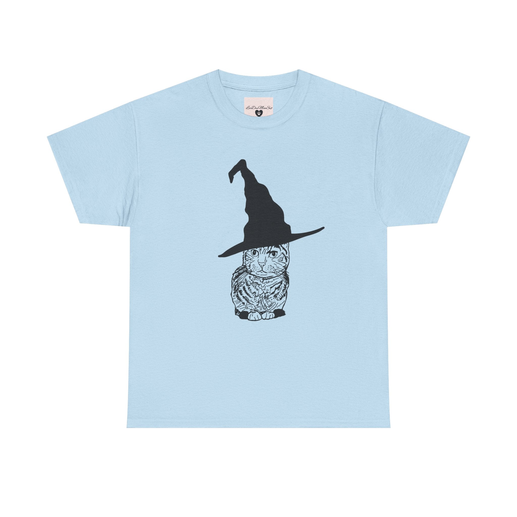 Cat Witch Hat Halloween Unisex Tee, Halloween Costume Shirt, Witch Cat Shirt, Wizard Cat T-Shirt, Cat Lover Gift, Halloween Tee