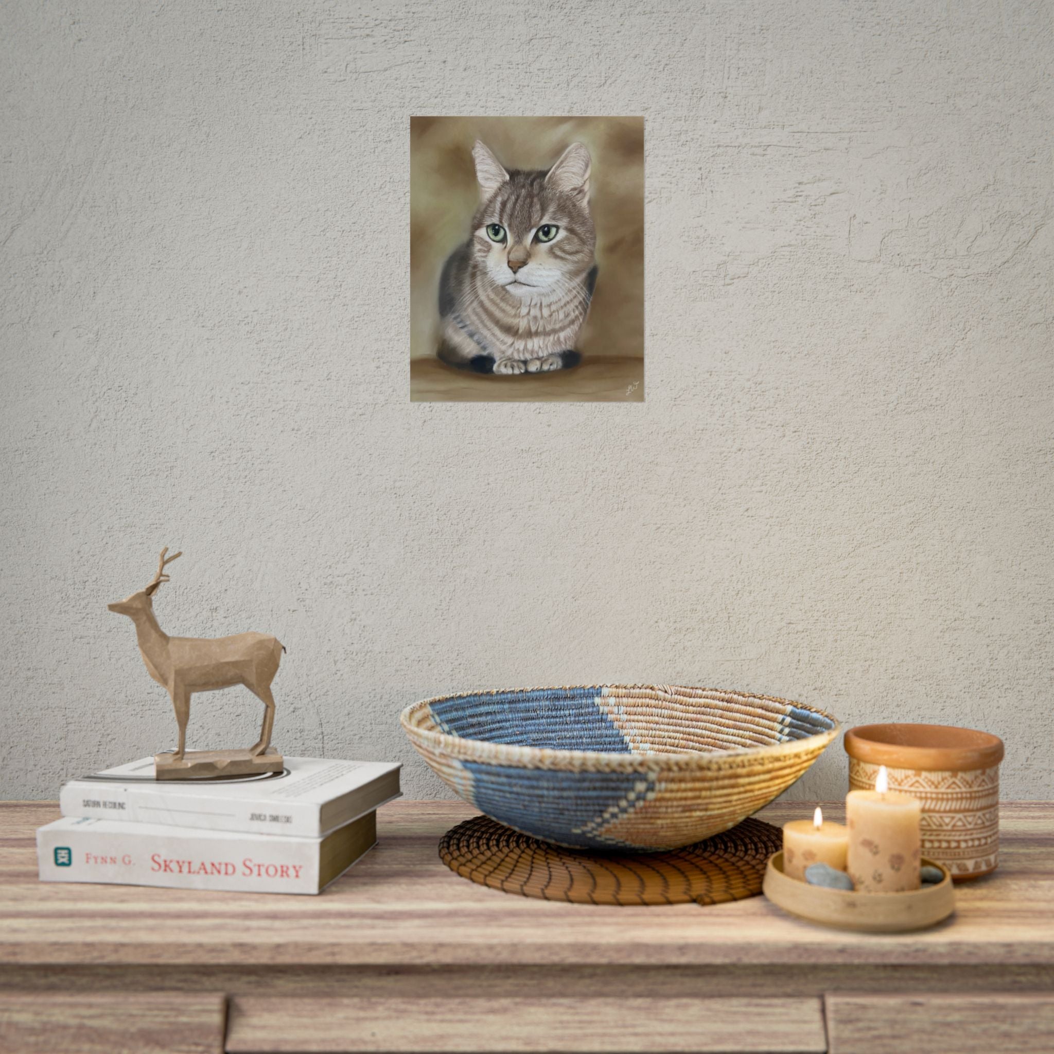 Charming Cat Portrait Rolled Posters | Cozy Home Decor, Unique Gift, Pet Lover Wall Art, Feline Art Print, Cat Themed Room