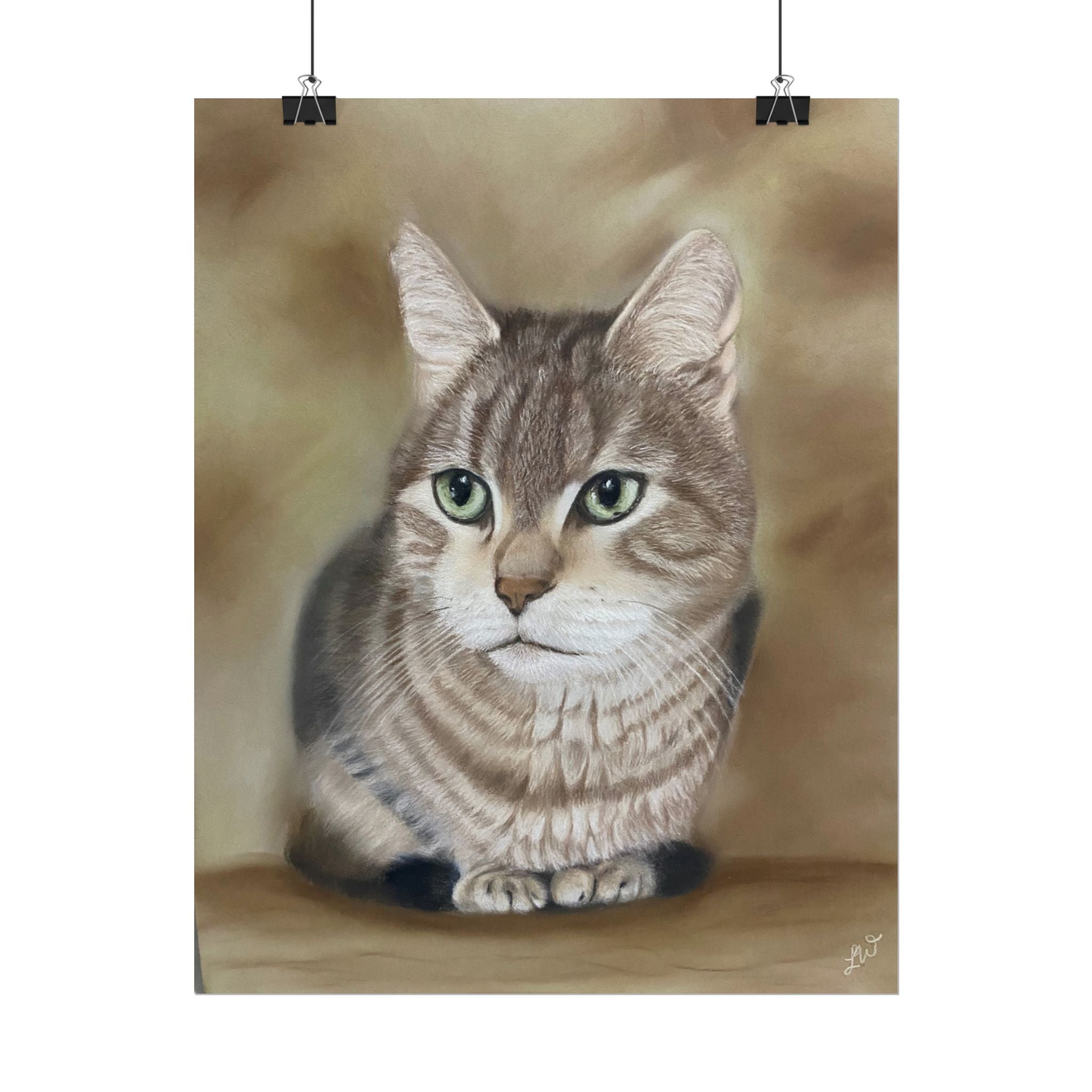 Charming Cat Portrait Rolled Posters | Cozy Home Decor, Unique Gift, Pet Lover Wall Art, Feline Art Print, Cat Themed Room