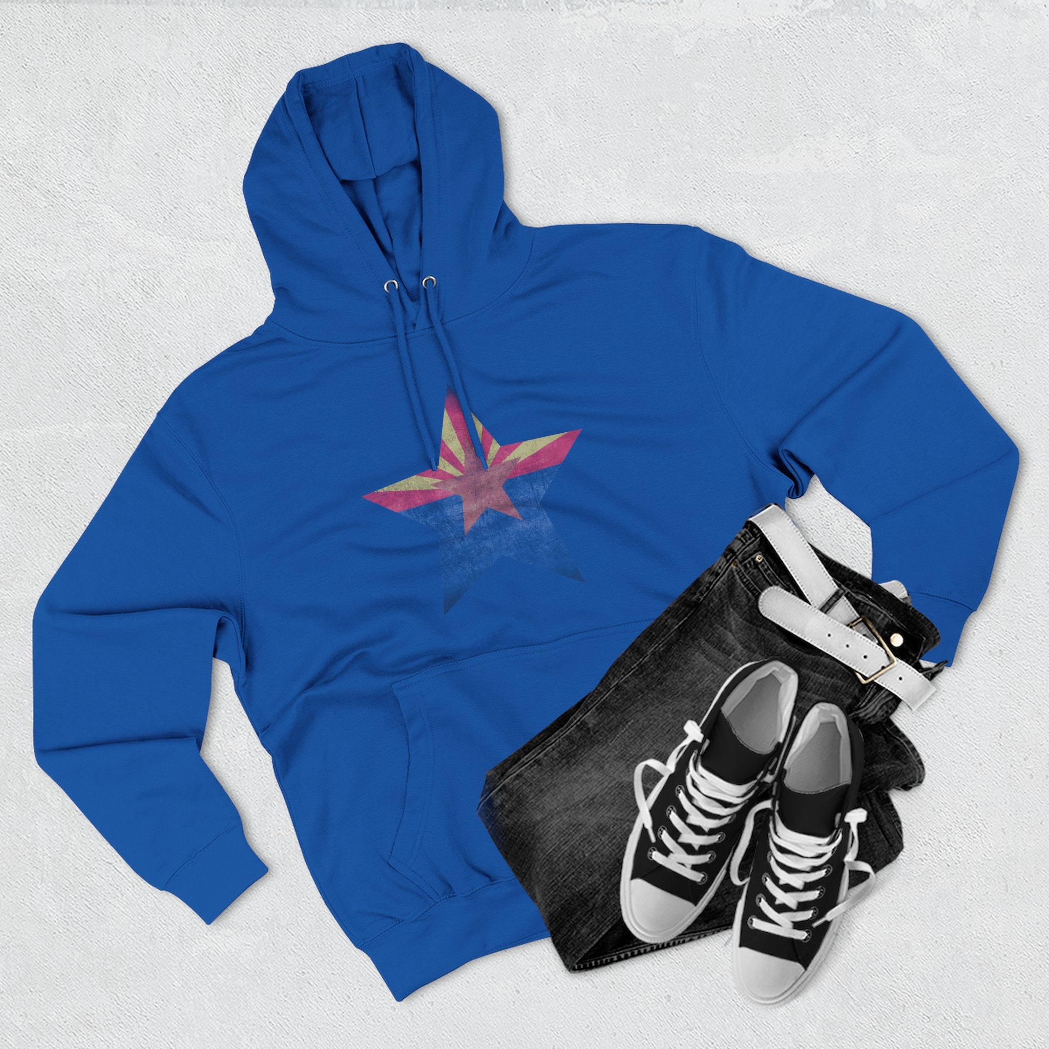 Coolidge AZ Fleece Hoodie: Arizona Star, Casa Grande Ruins