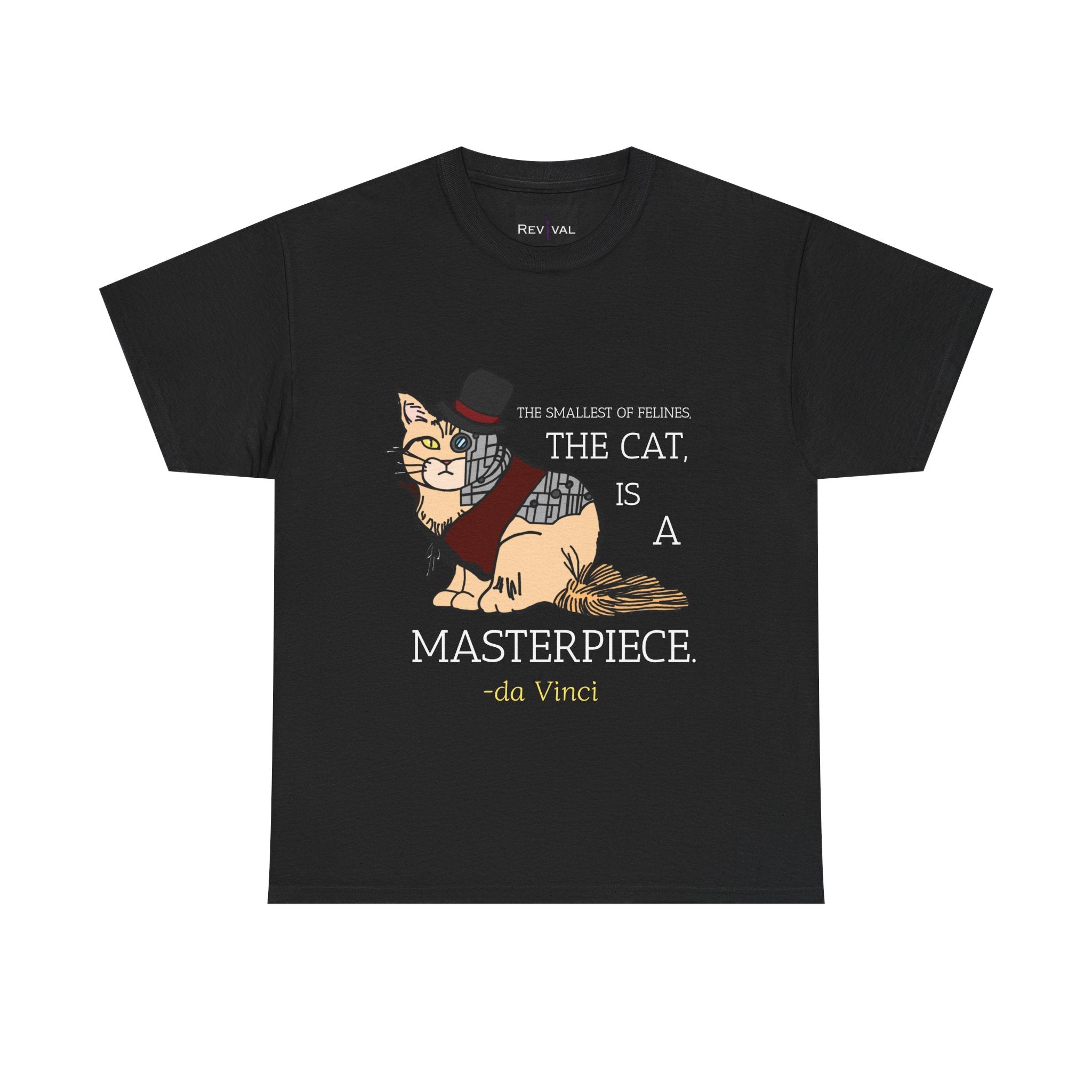 Steampunk Cyber Cat Graphic Tee, Unisex Cotton T-Shirt