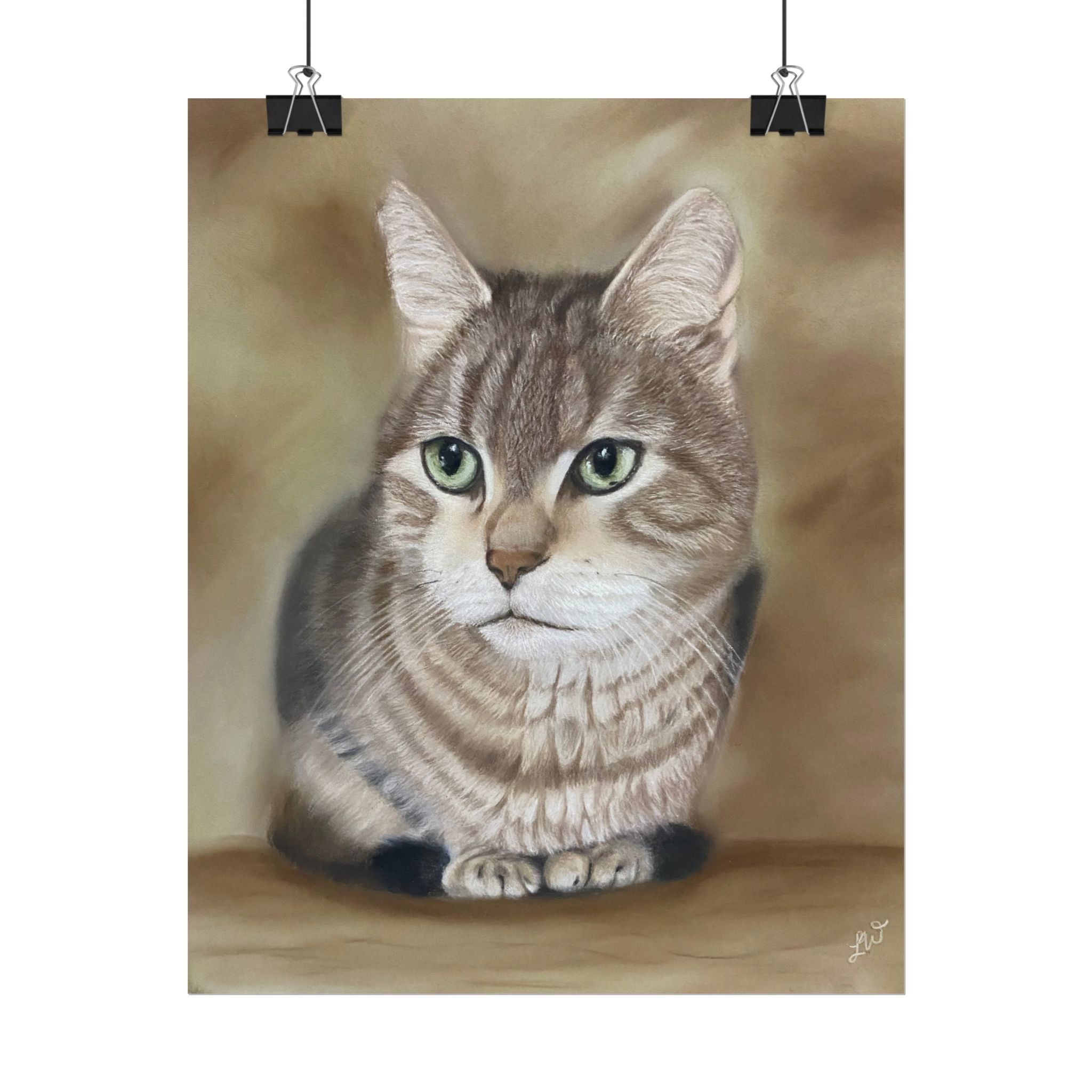 Charming Cat Portrait Rolled Posters | Cozy Home Decor, Unique Gift, Pet Lover Wall Art, Feline Art Print, Cat Themed Room