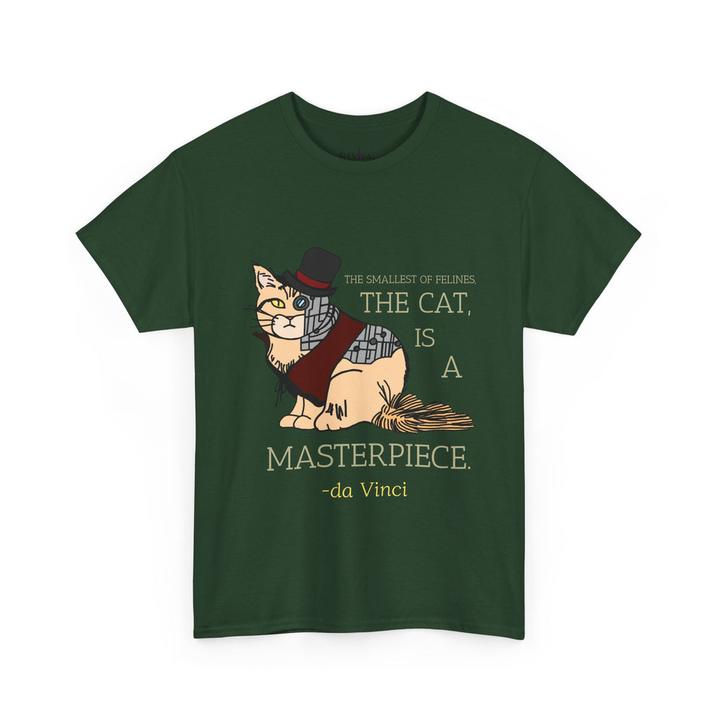 Steampunk Cyber Cat Graphic Tee, Unisex Cotton T-Shirt