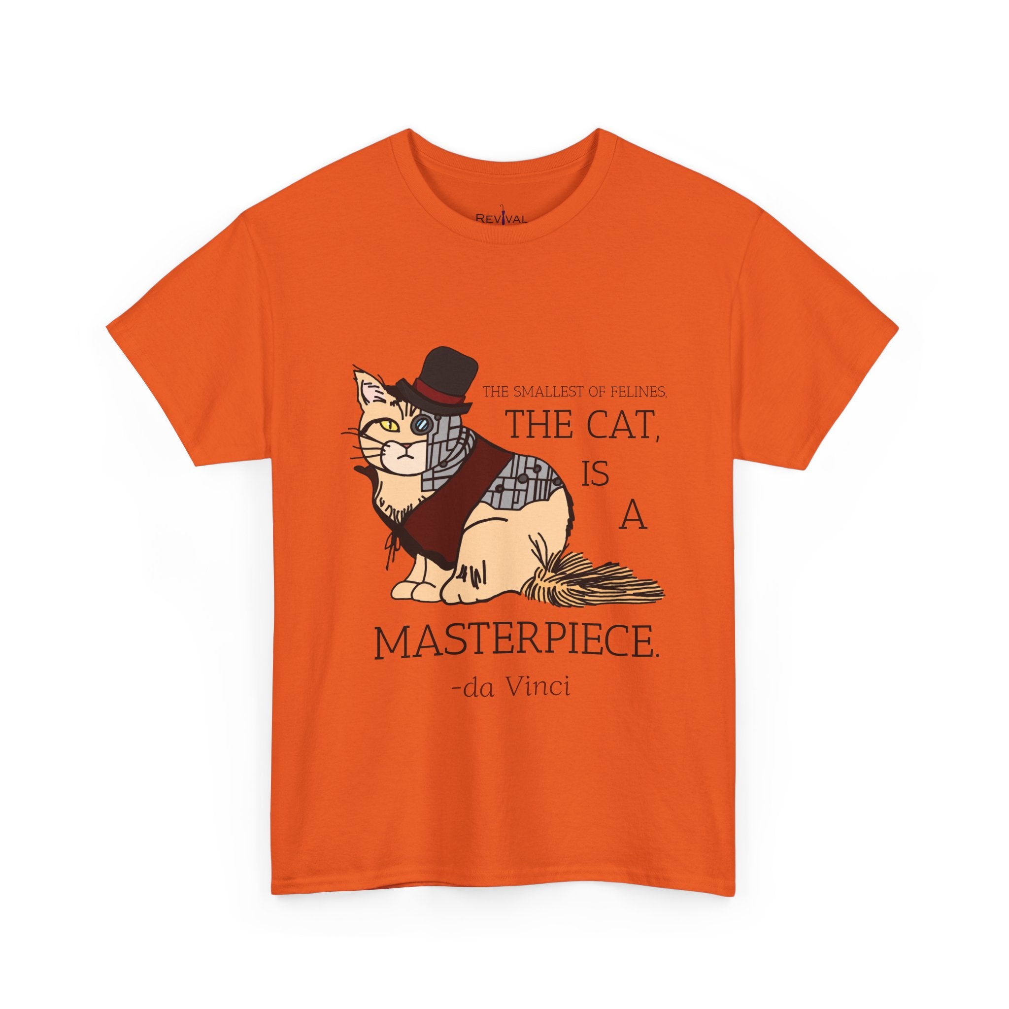 Steampunk Cyber Cat Graphic Tee, Unisex Cotton T-Shirt