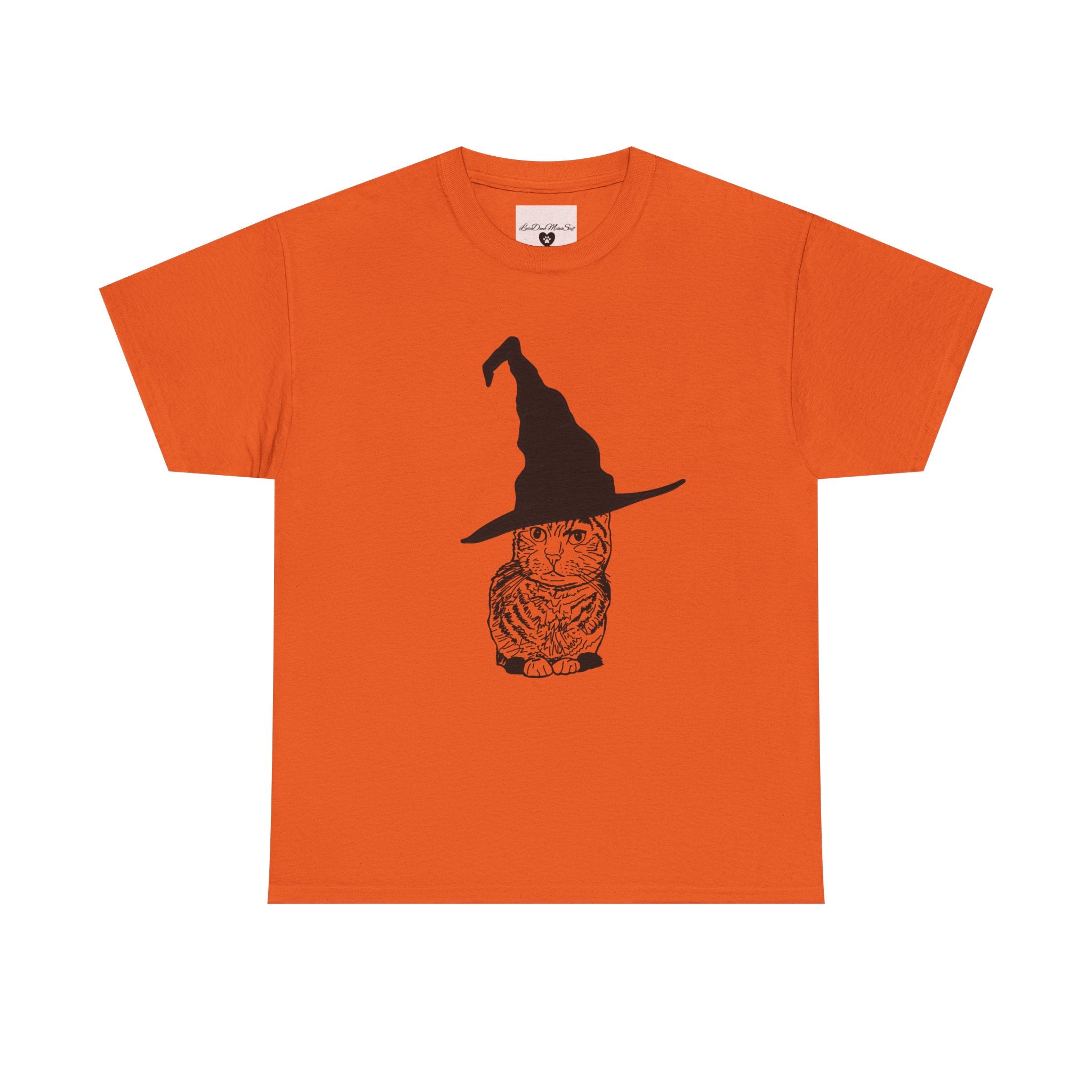 Cat Witch Hat Halloween Unisex Tee, Halloween Costume Shirt, Witch Cat Shirt, Wizard Cat T-Shirt, Cat Lover Gift, Halloween Tee
