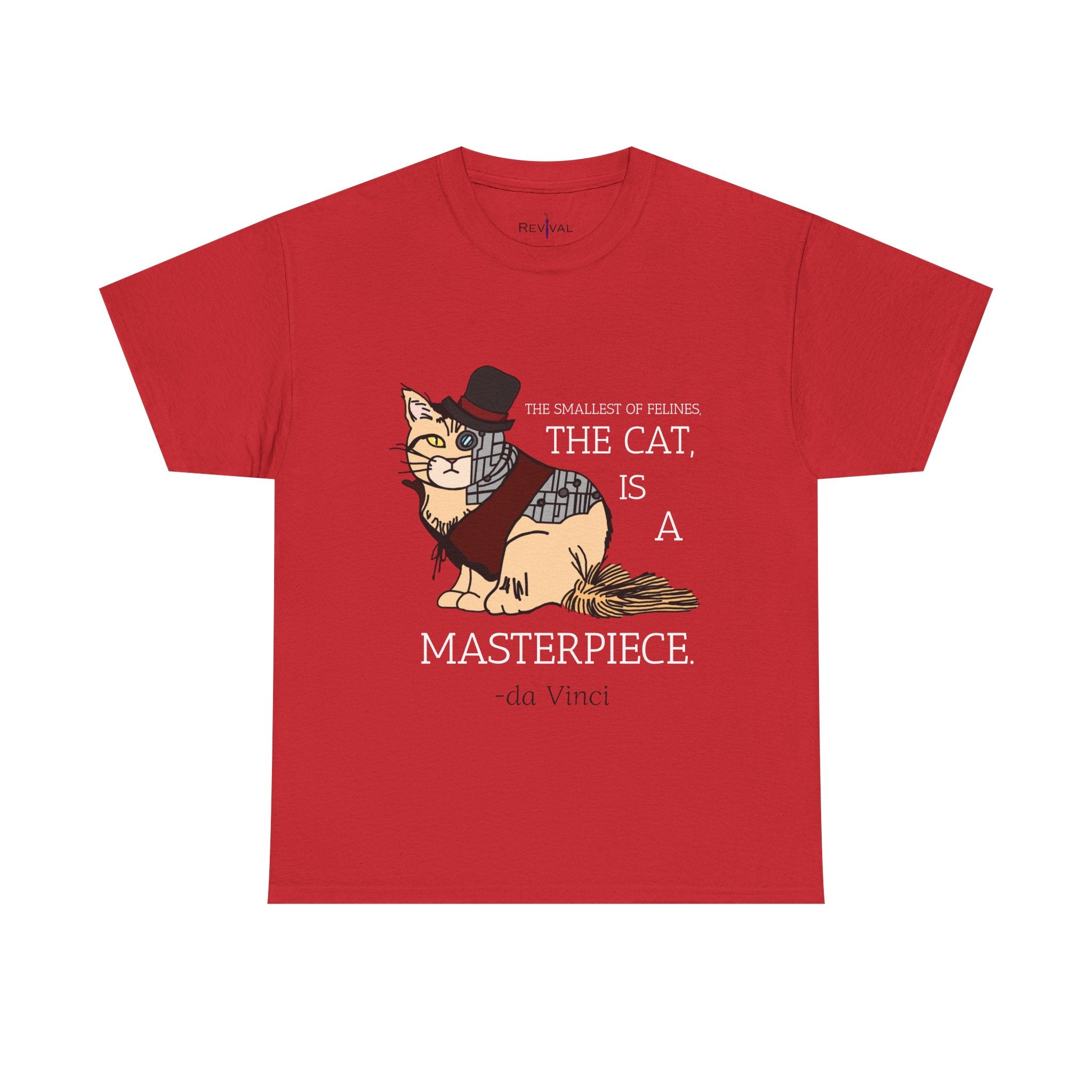 Steampunk Cyber Cat Graphic Tee, Unisex Cotton T-Shirt