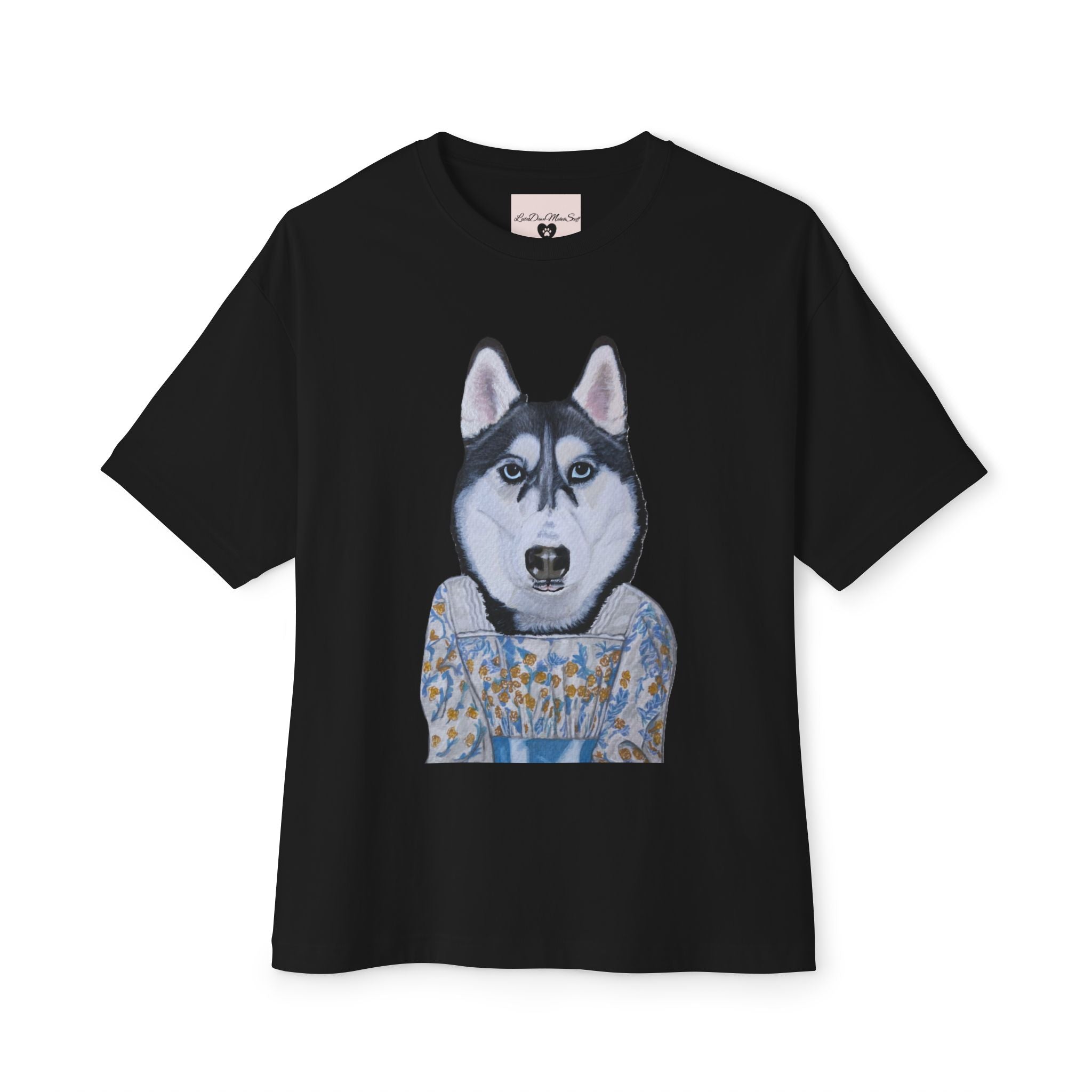 Husky Wearing Jane Austen Style Dress Graphic Tee | Unisex Oversized Tee | Dog Lover Gift | Casual Wear