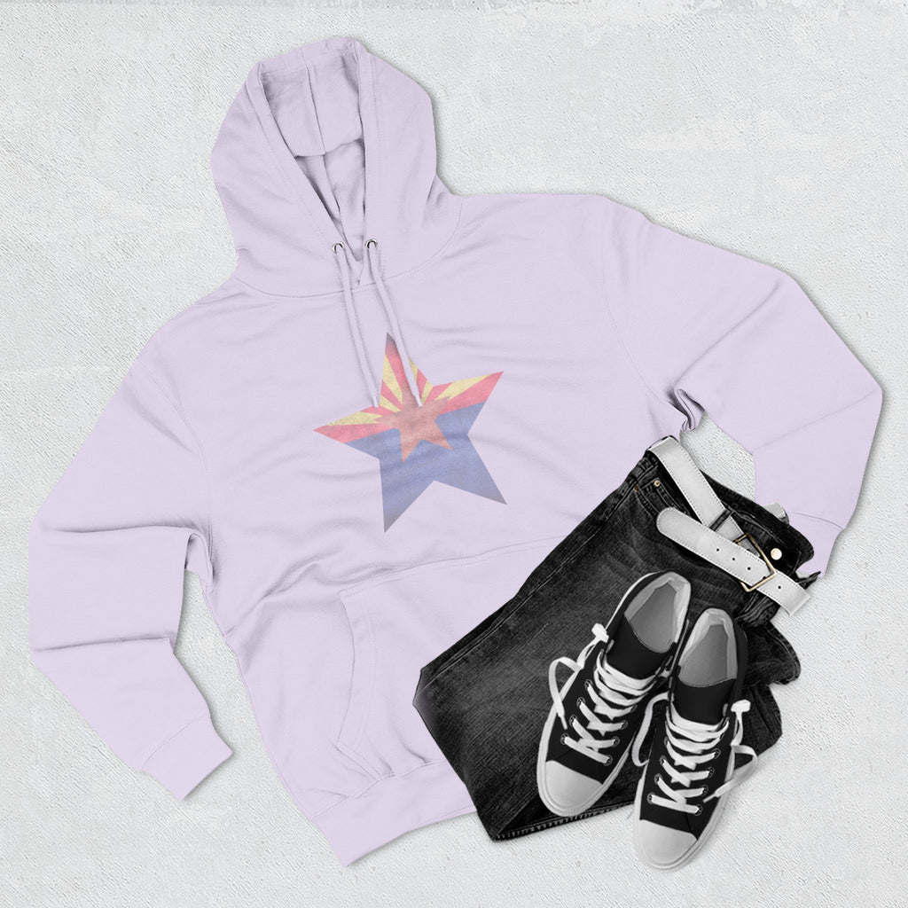 Coolidge AZ Fleece Hoodie: Arizona Star, Casa Grande Ruins