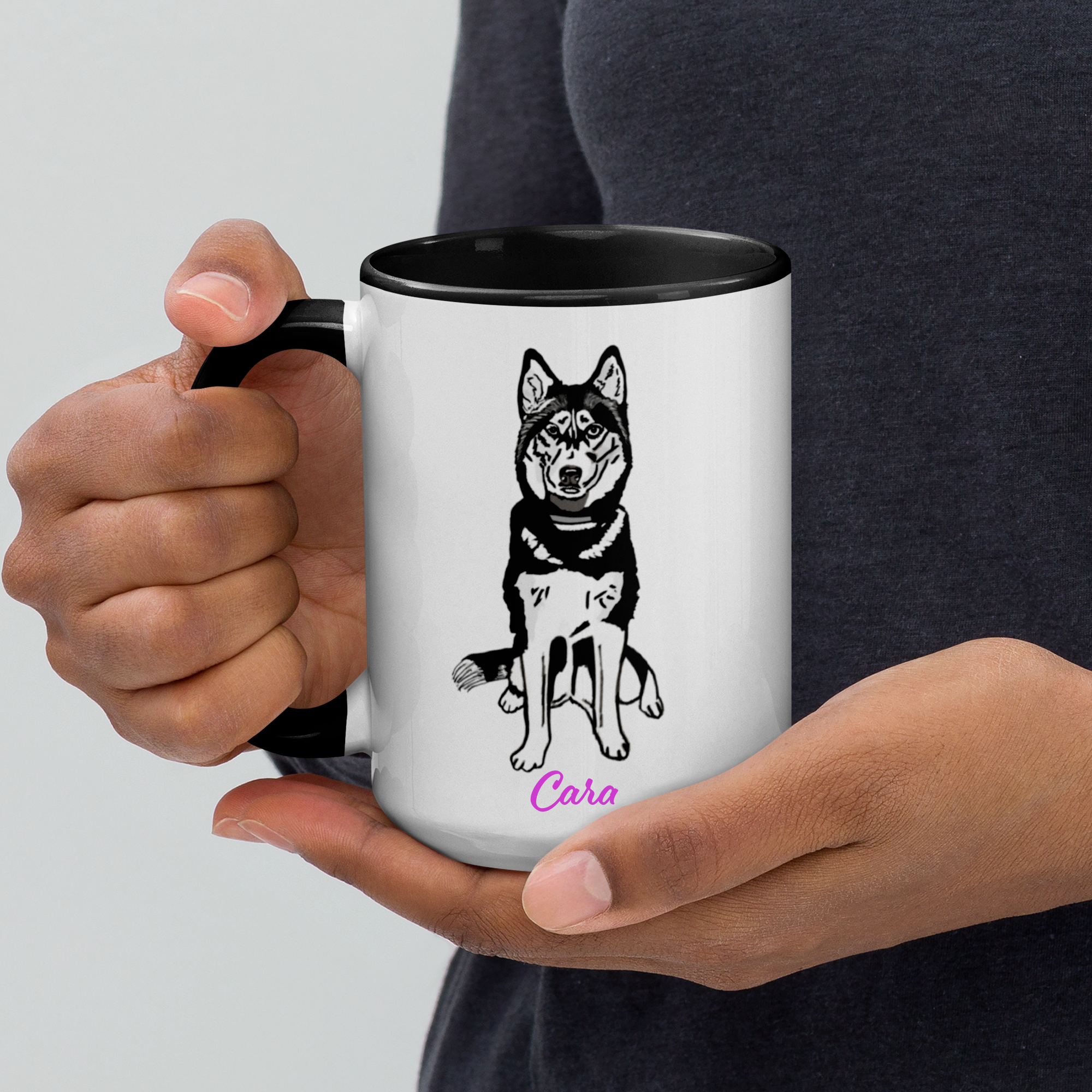 Customizable Pet Pic Mug with Color Inside