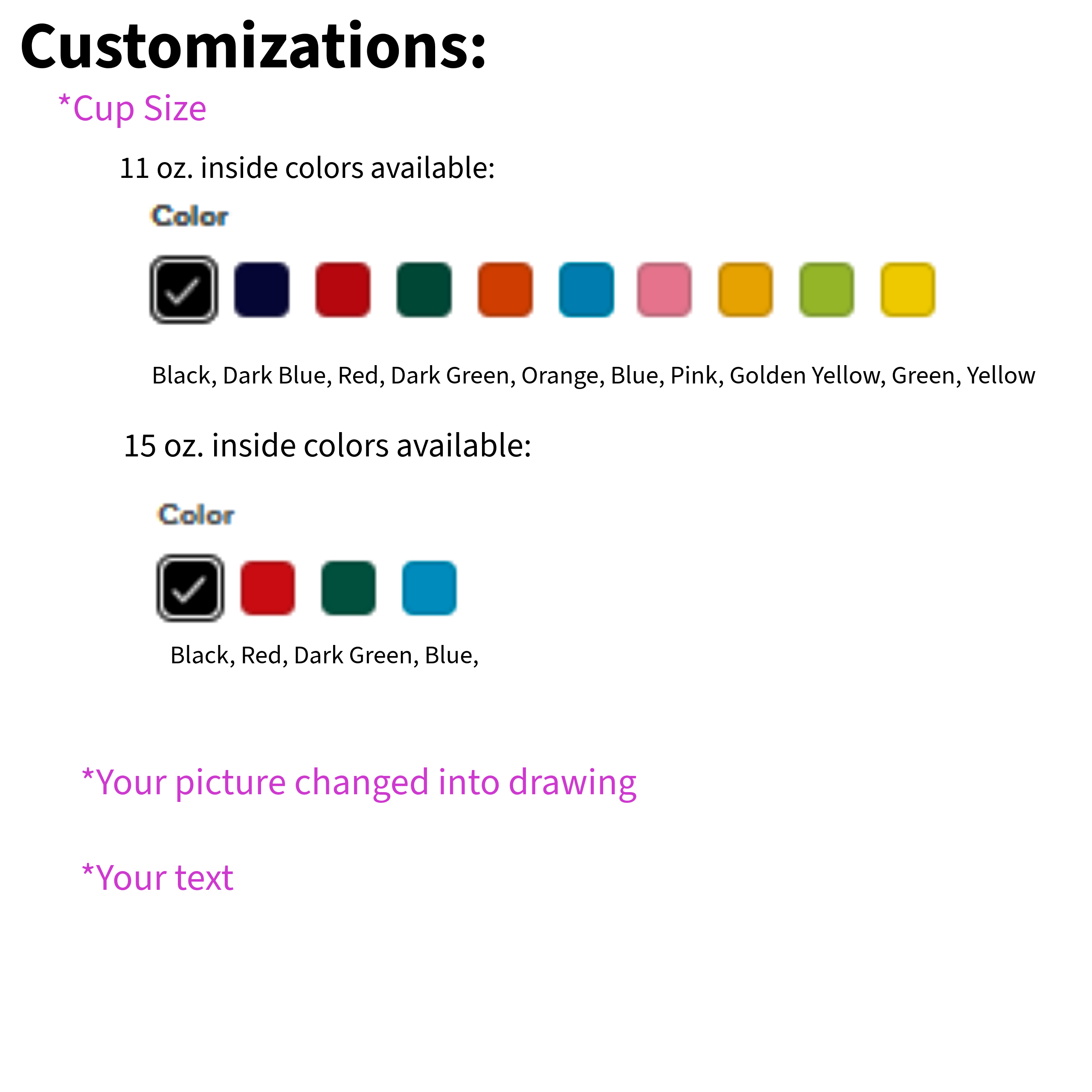 Customizable Pet Pic Mug with Color Inside